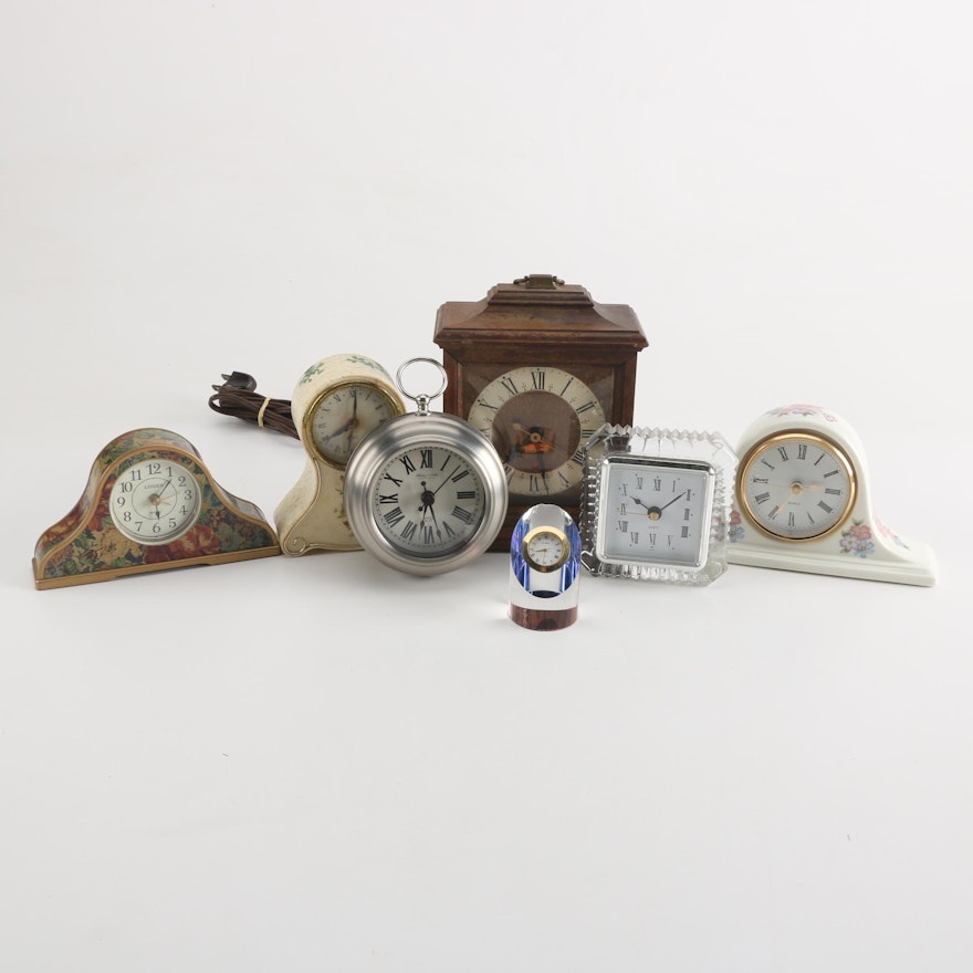 Assorted Mantel and Shelf Clocks