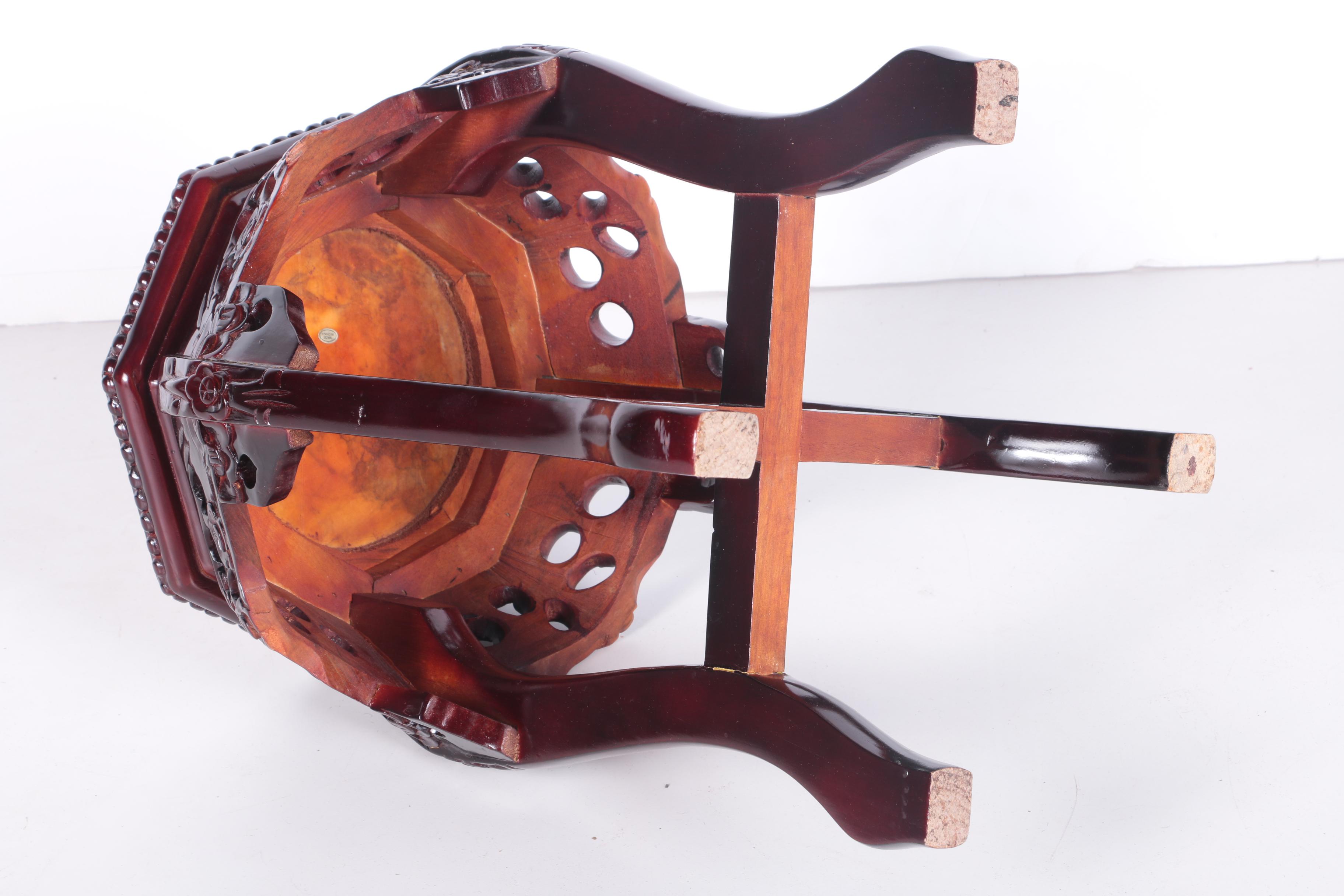 Two Chinese Marble Top Stands