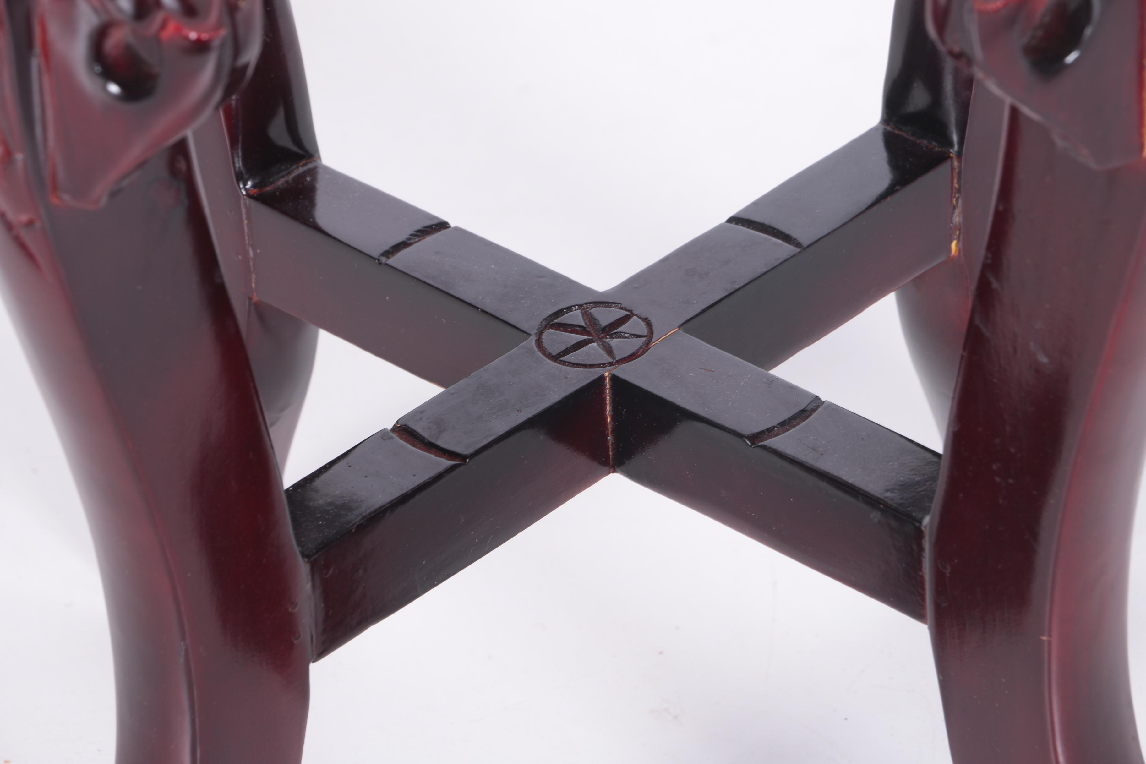 Two Chinese Marble Top Stands