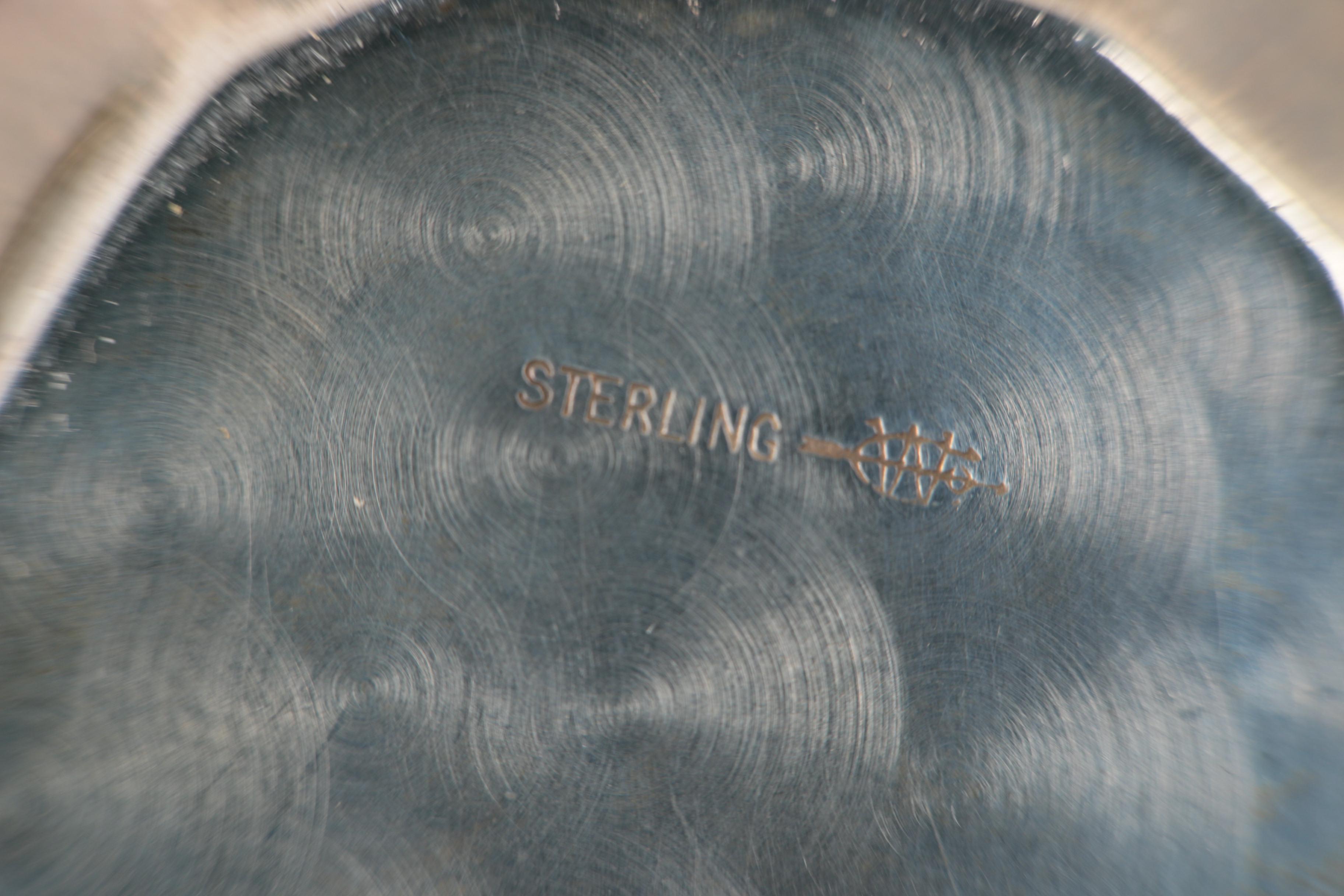 Norwegian Sterling Silver and Enamel Viking Salt Ship and Other Tableware