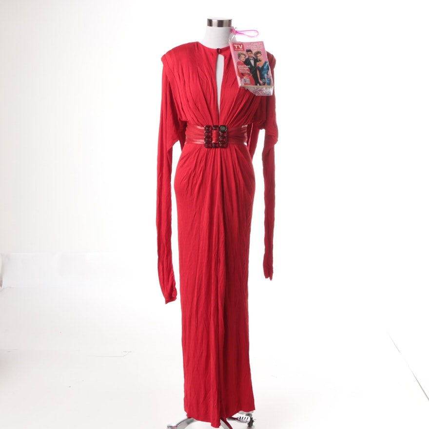 Vintage Robert Berdell Red Evening Gown