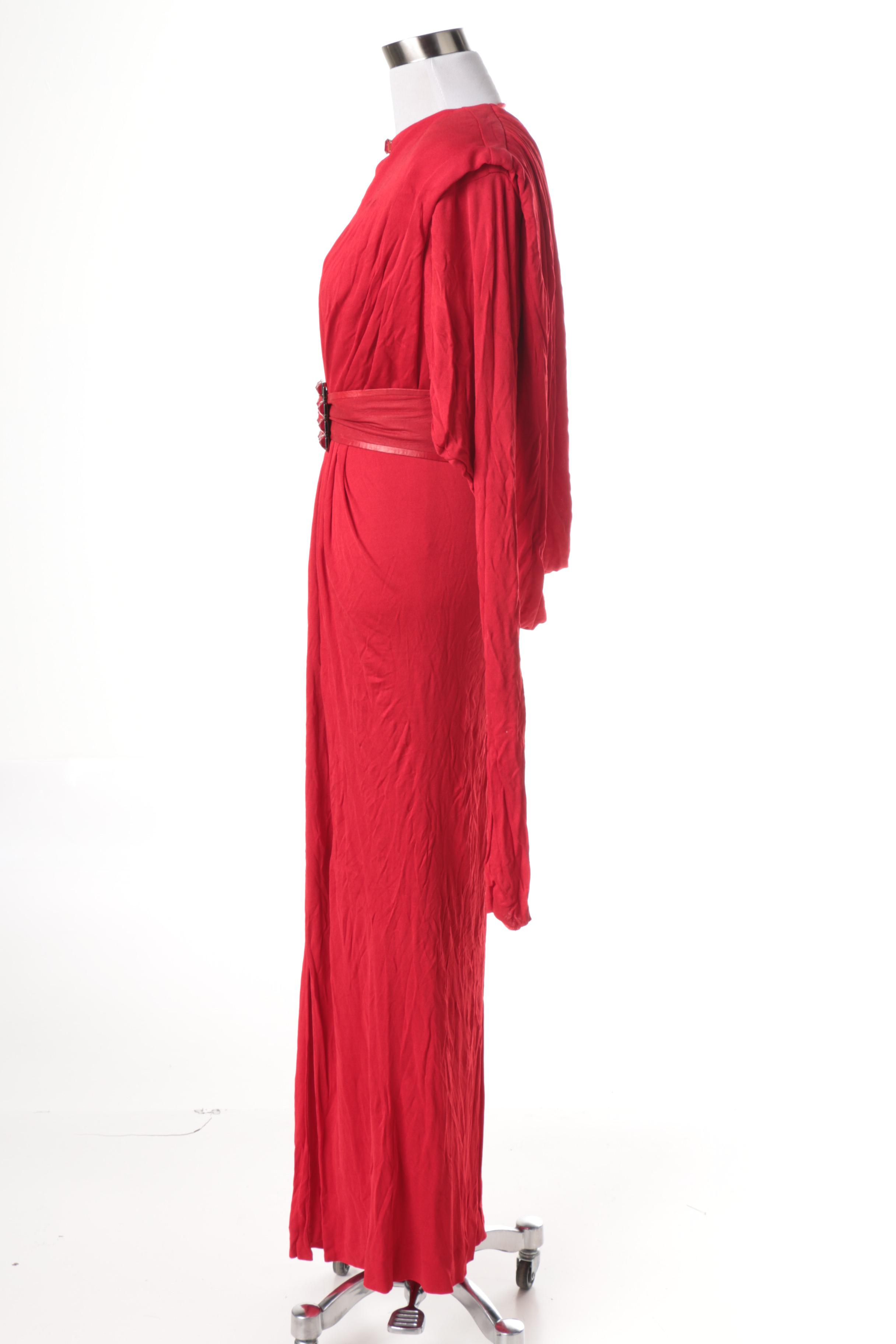 Vintage Robert Berdell Red Evening Gown