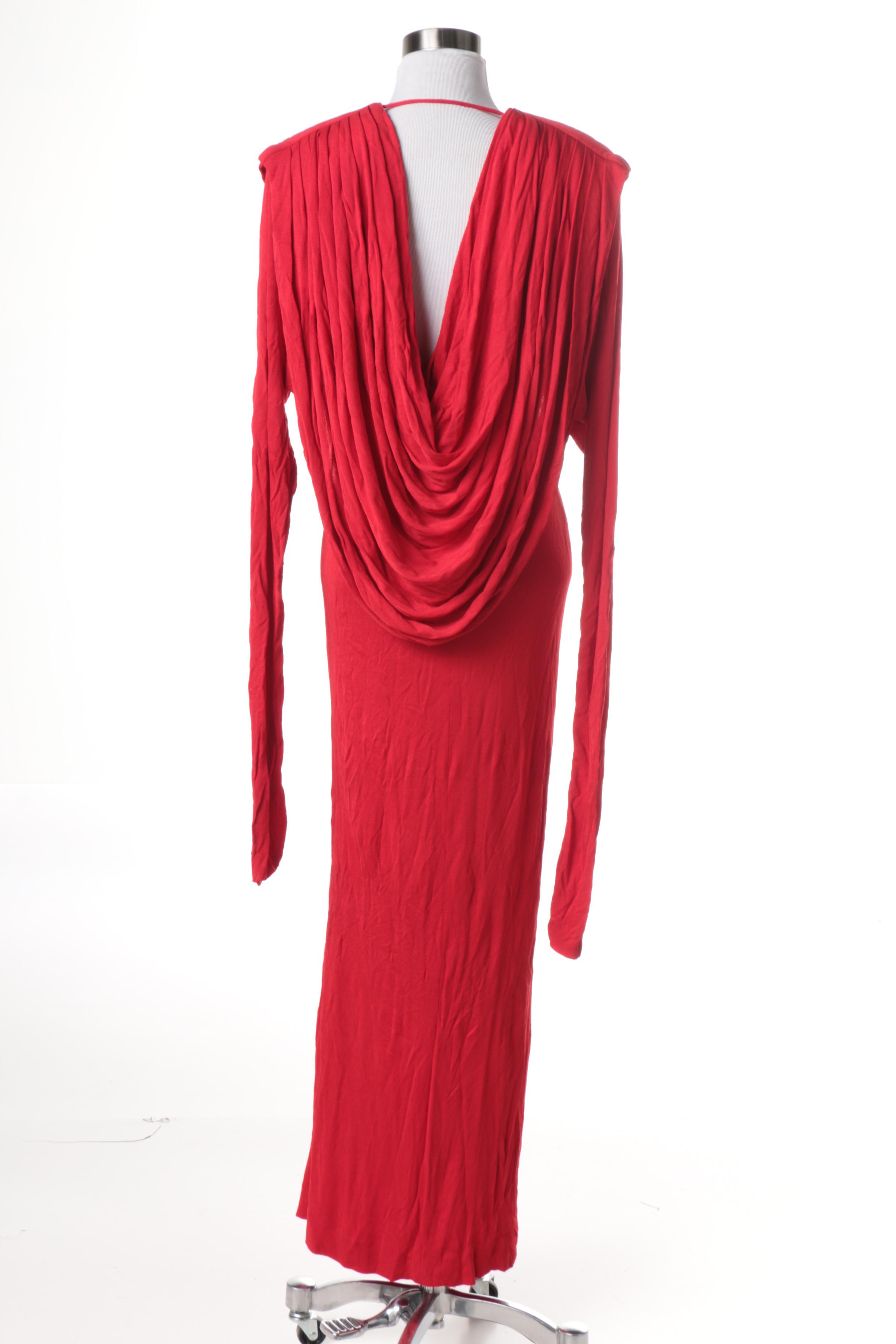 Vintage Robert Berdell Red Evening Gown