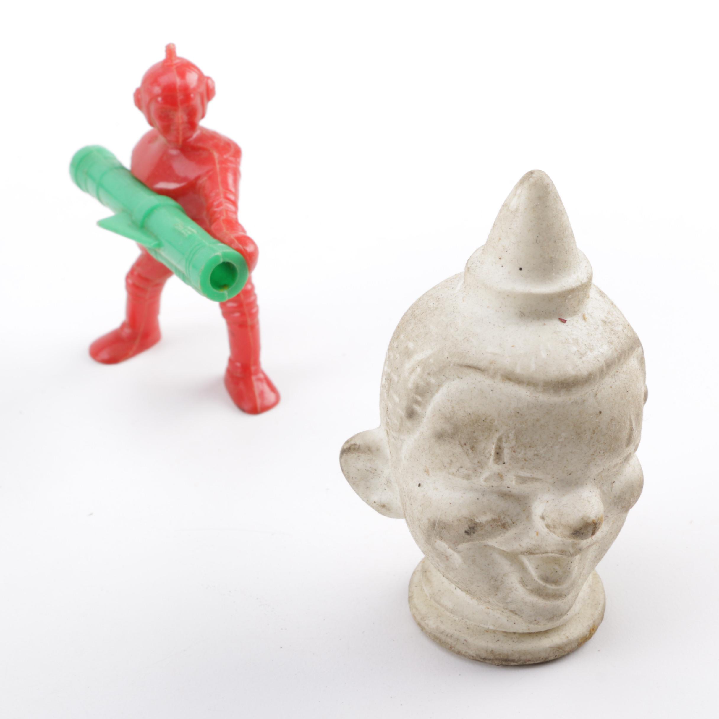 Assorted Vintage Toys Including Cast Metal Soldiers