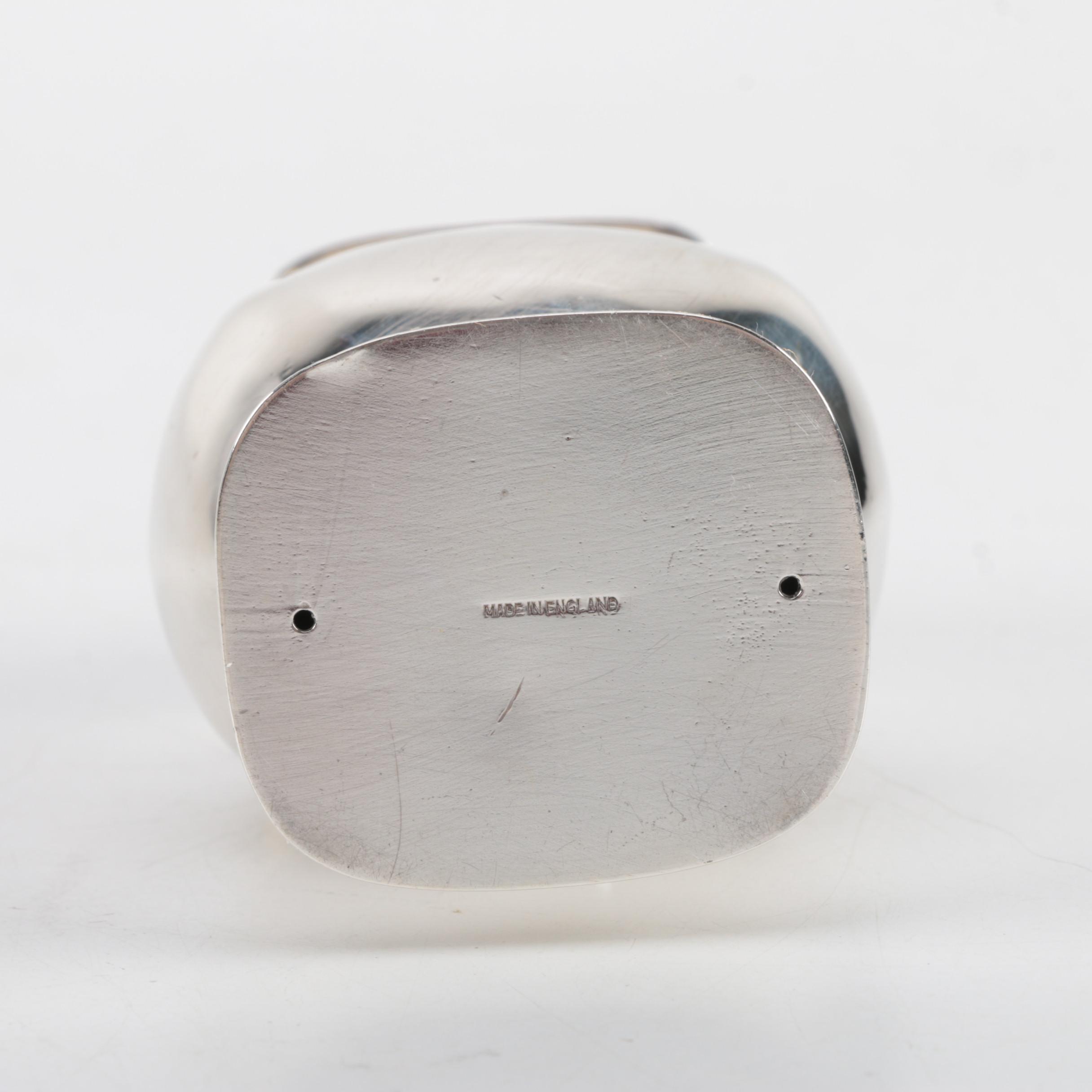 W. & S. Blackinton Silver Plate and Enamel Coasters and Silver Plate Shaker