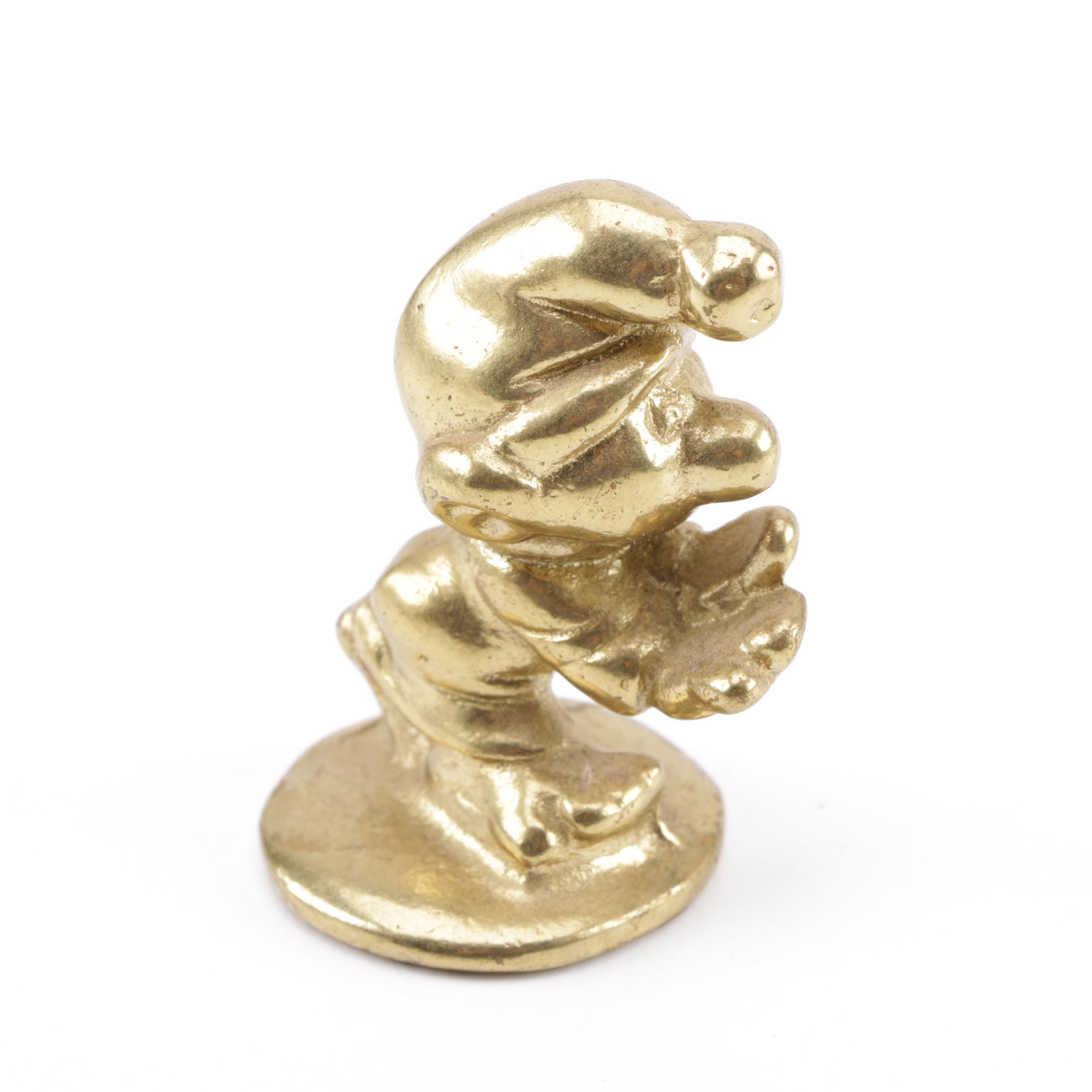 Vintage Brass Figurines Including a Dog and Rabbits