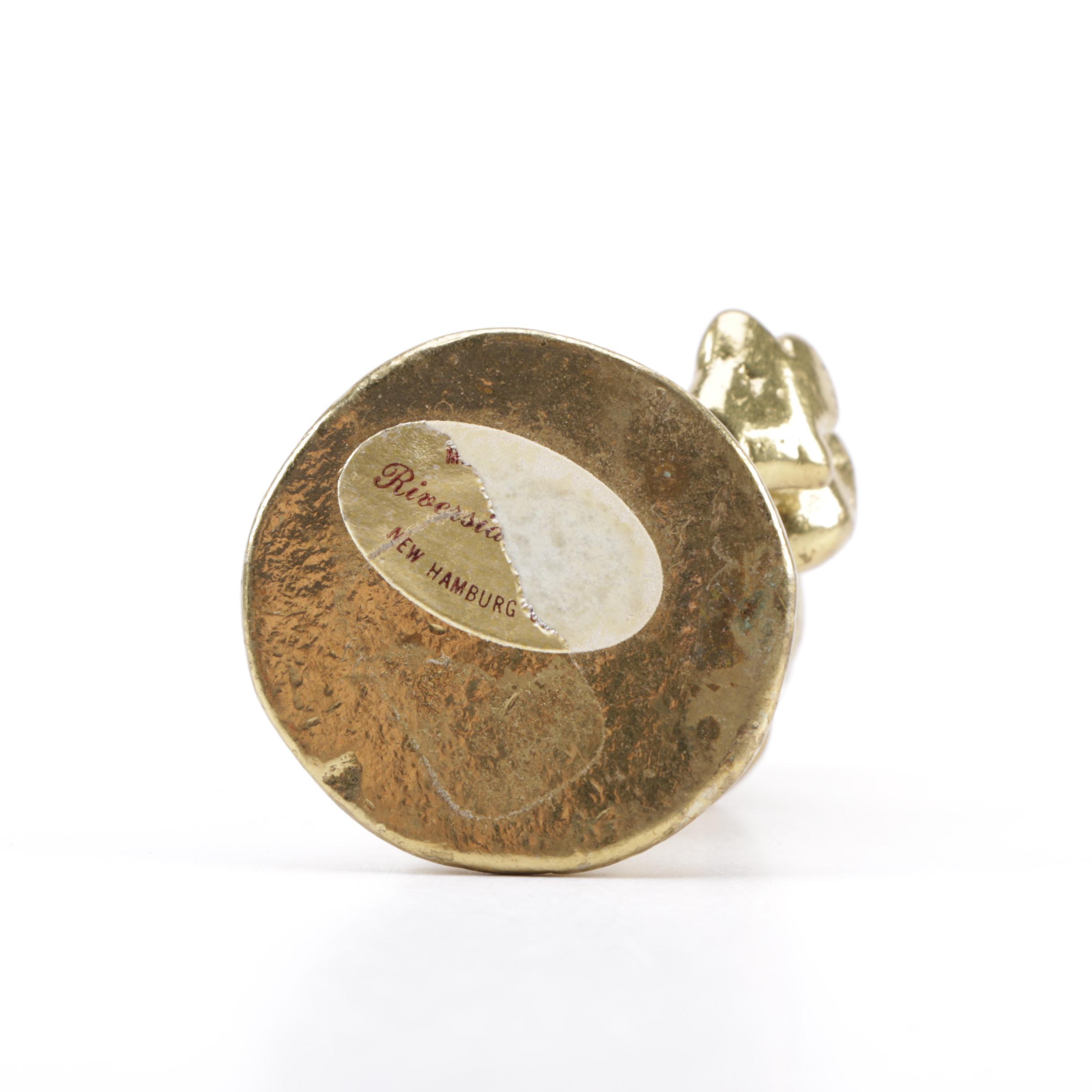 Vintage Brass Figurines Including a Dog and Rabbits