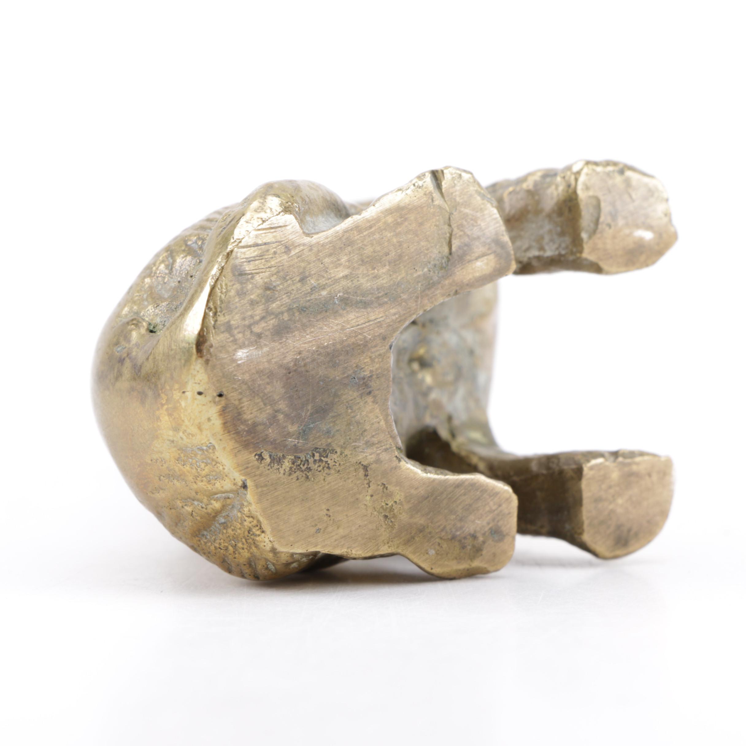 Vintage Brass Figurines Including a Dog and Rabbits