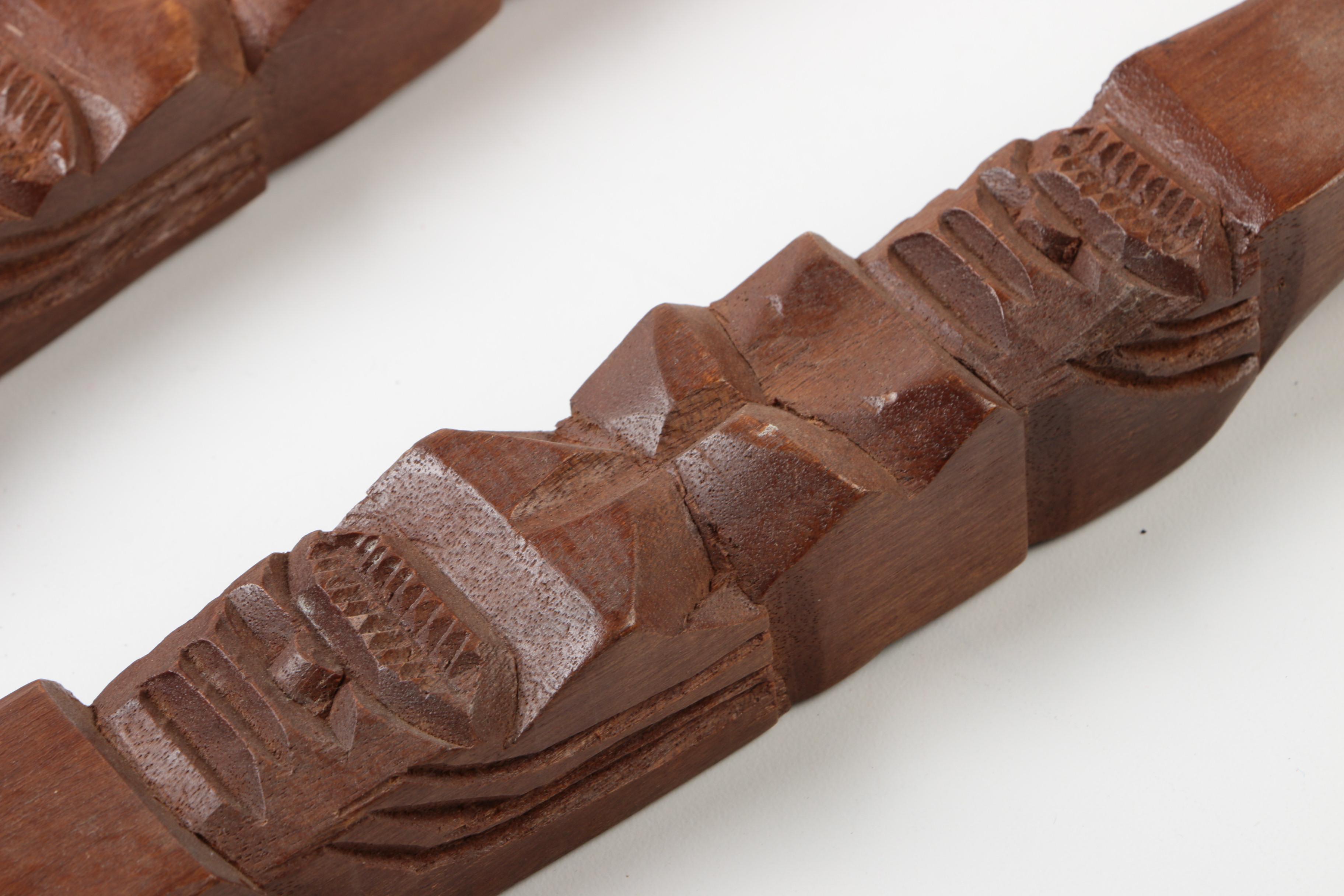 Carved Wooden Fork and Spoon Set From the Philippines