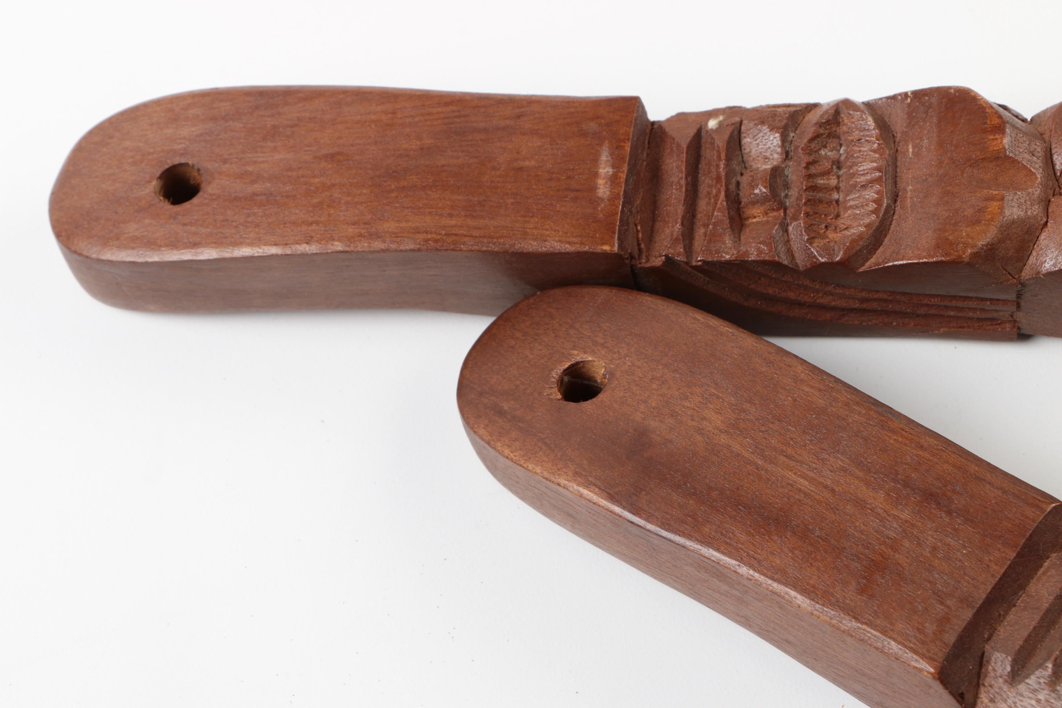 Carved Wooden Fork and Spoon Set From the Philippines