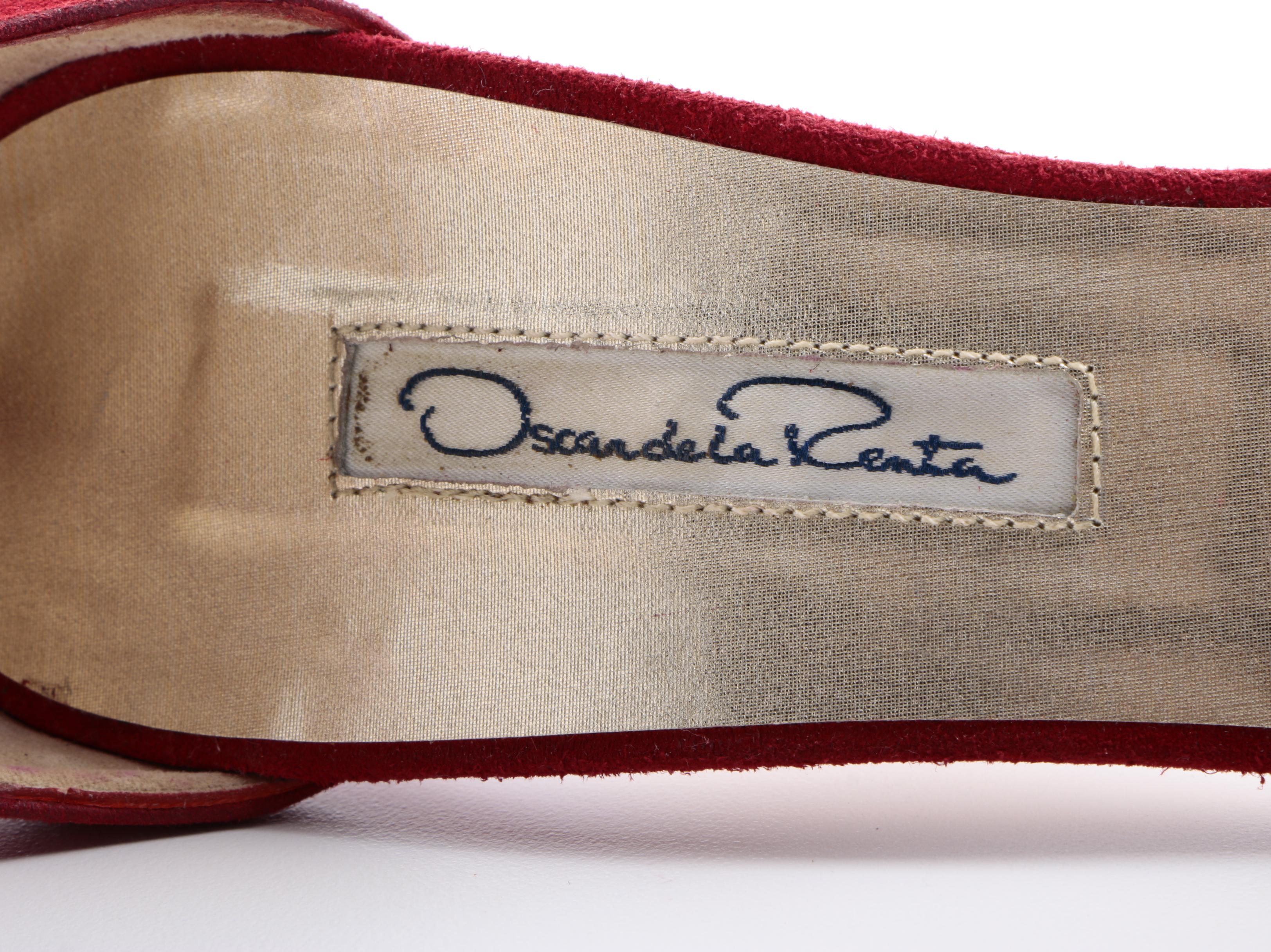 Oscar de la Renta Beaded Suede Stiletto Sandals