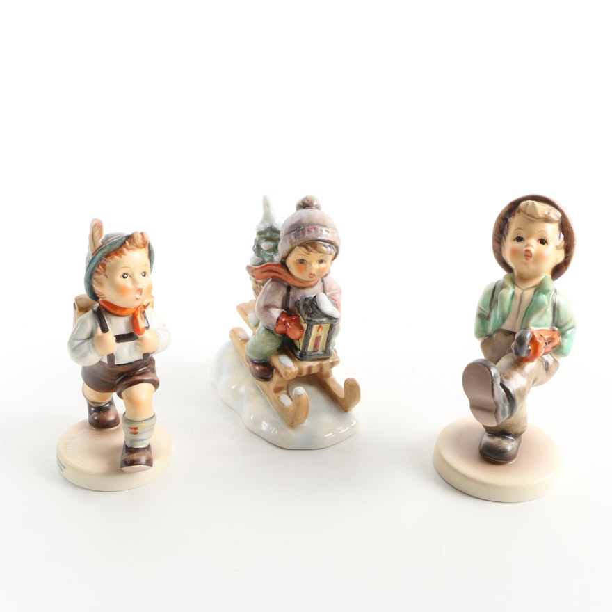Vintage Hummel Figurines Including "Happy Traveller"
