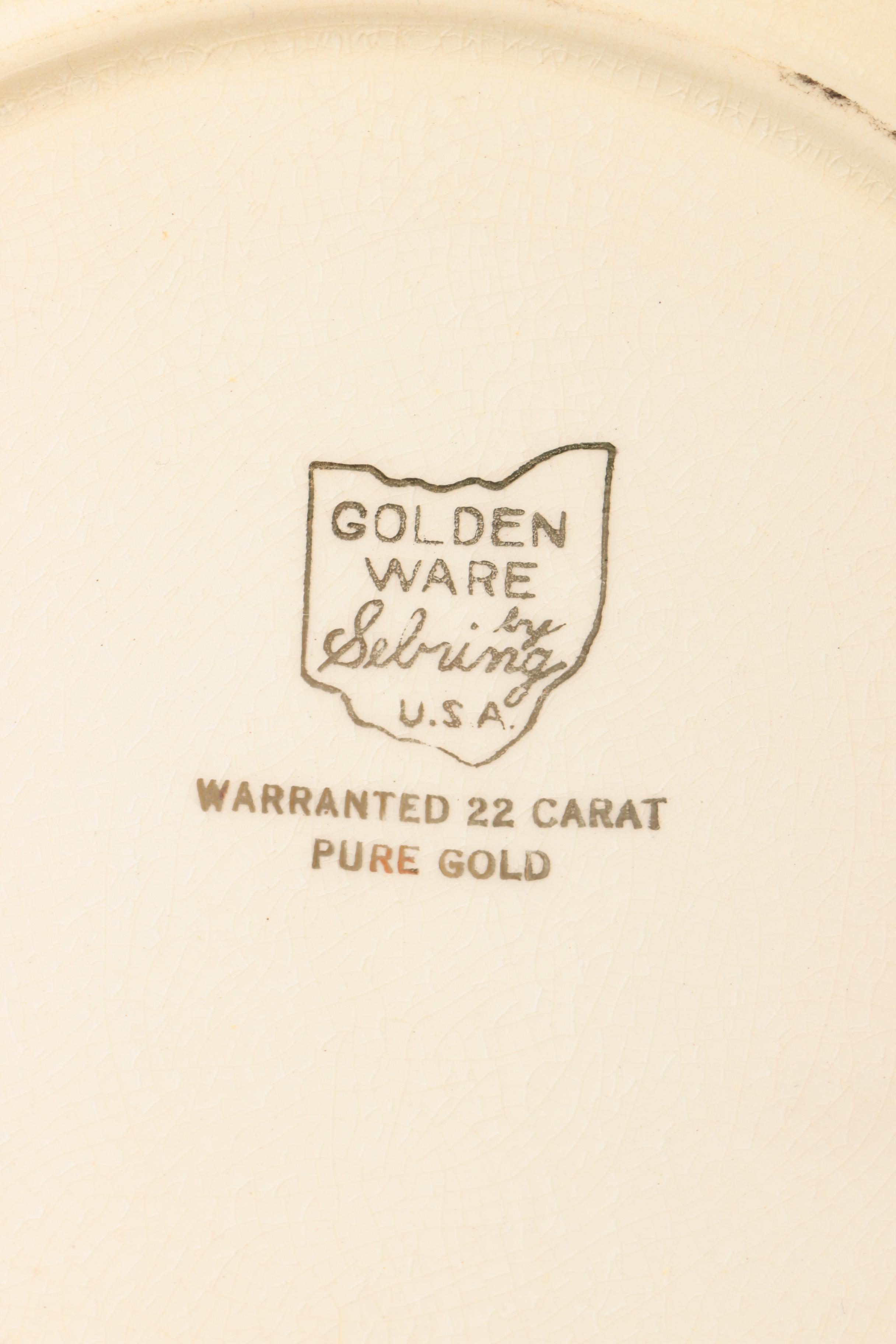 Vintage Golden Ware by Sebring 22K Gold-Rimmed Plates