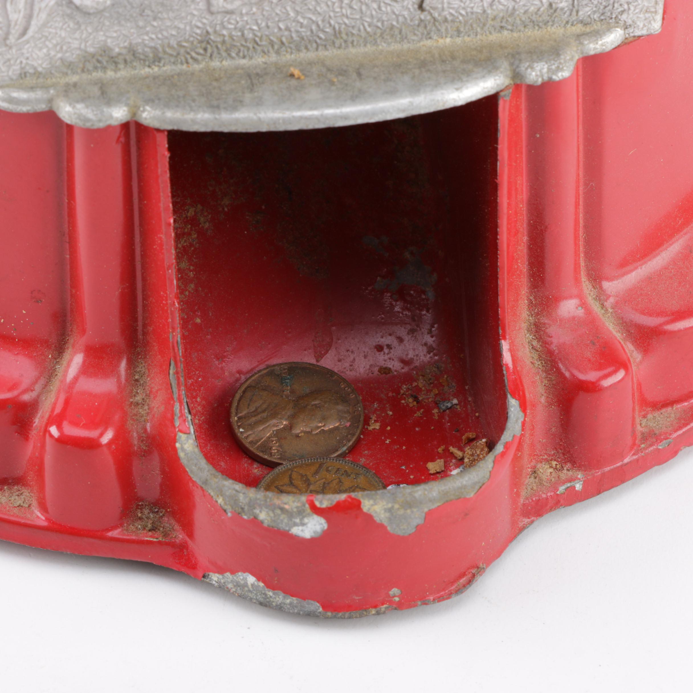 Red Metal Gumball Machine