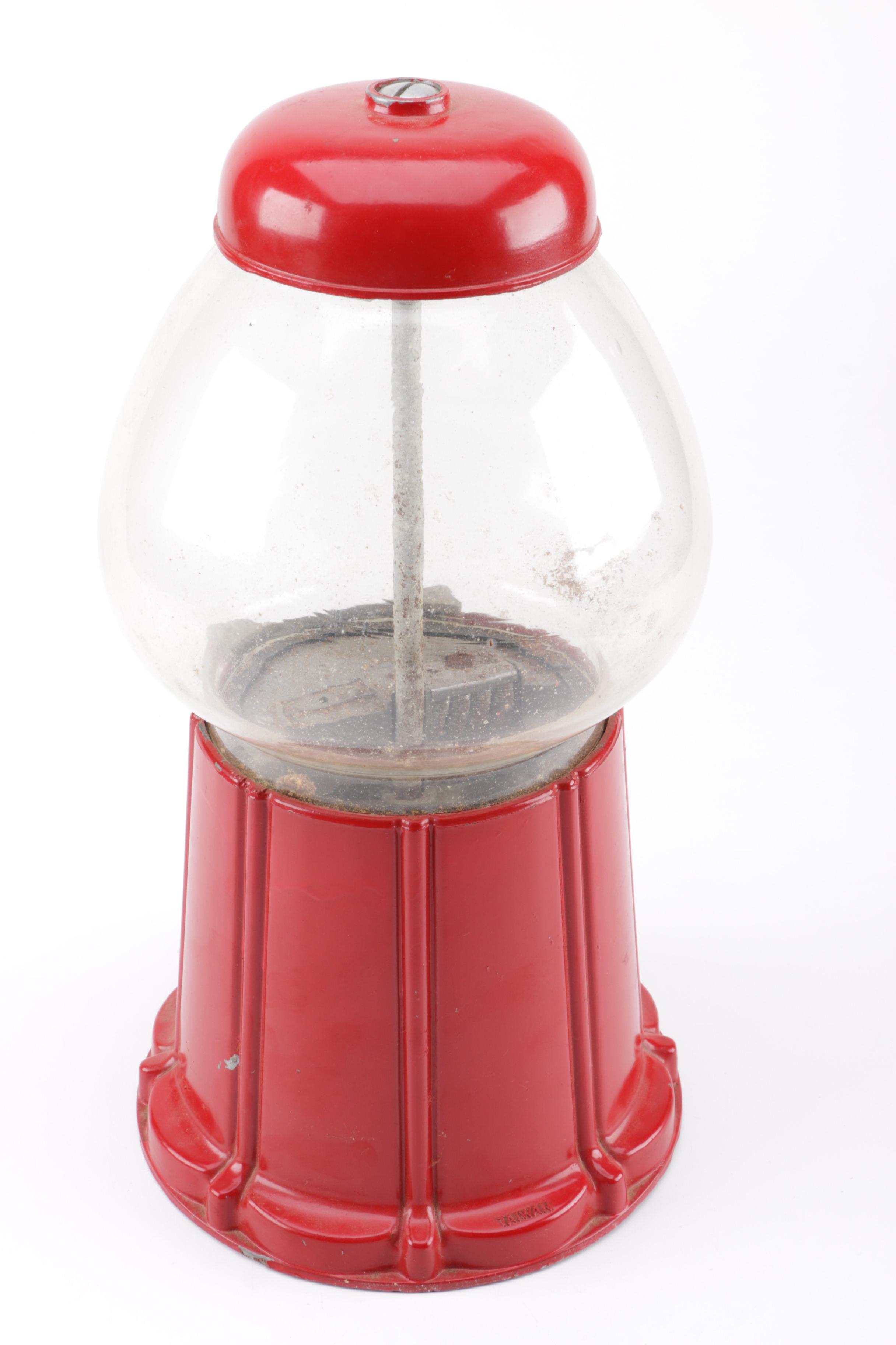 Red Metal Gumball Machine