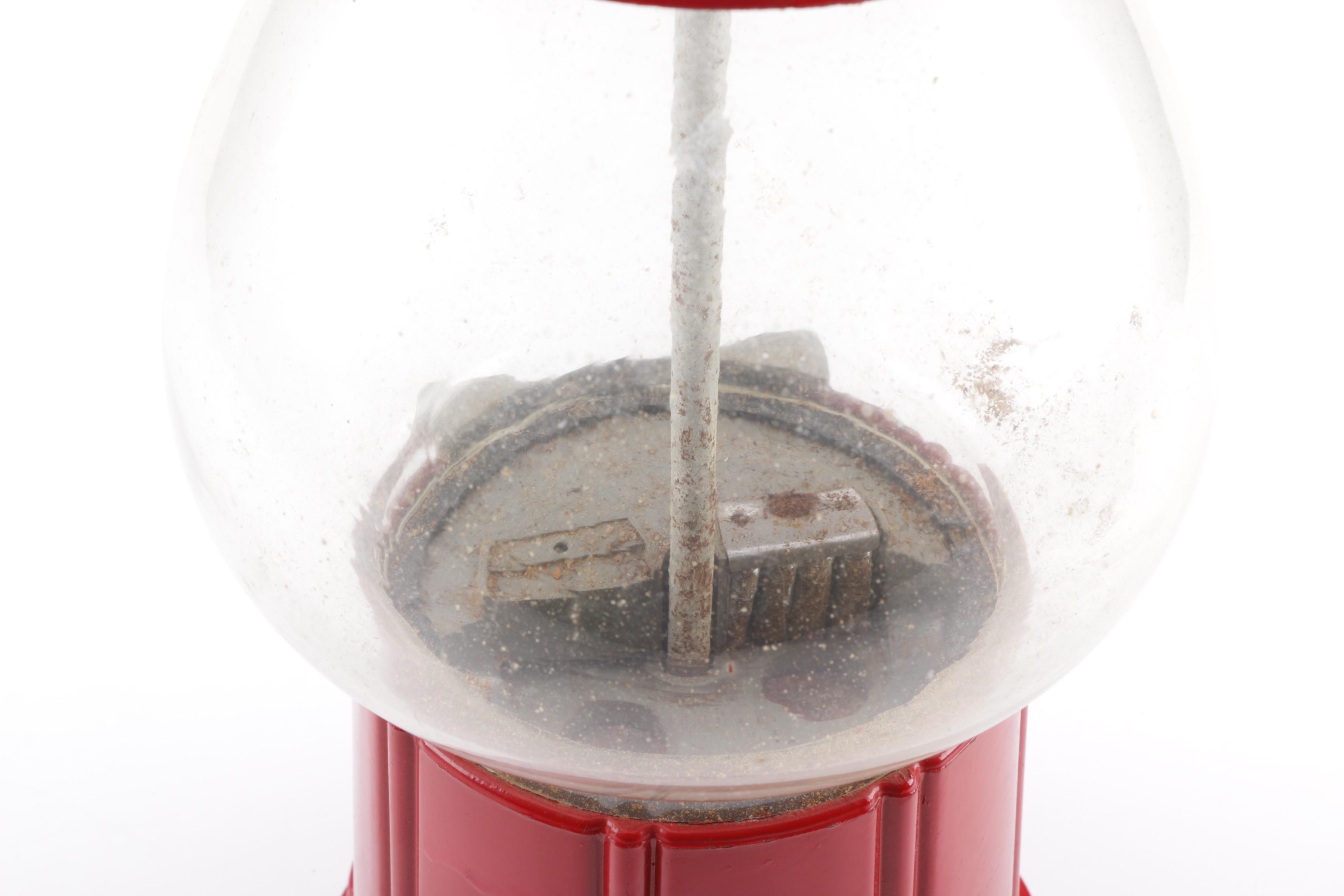 Red Metal Gumball Machine