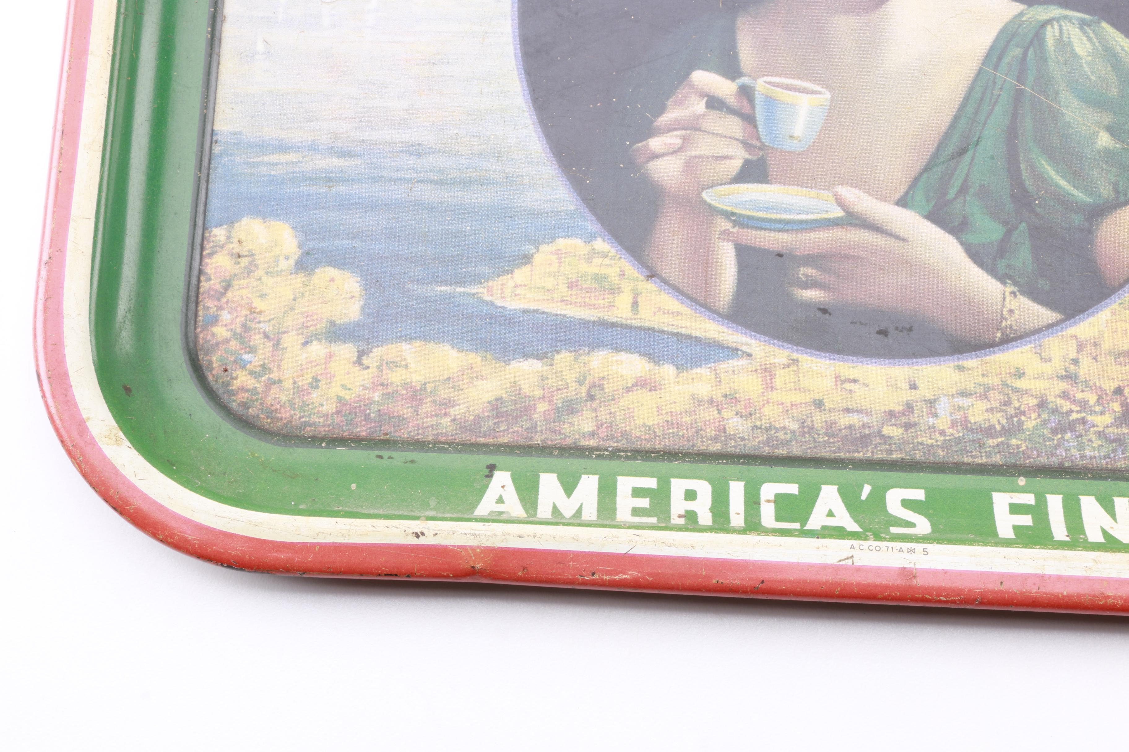 Vintage  Metal Advertising Trays