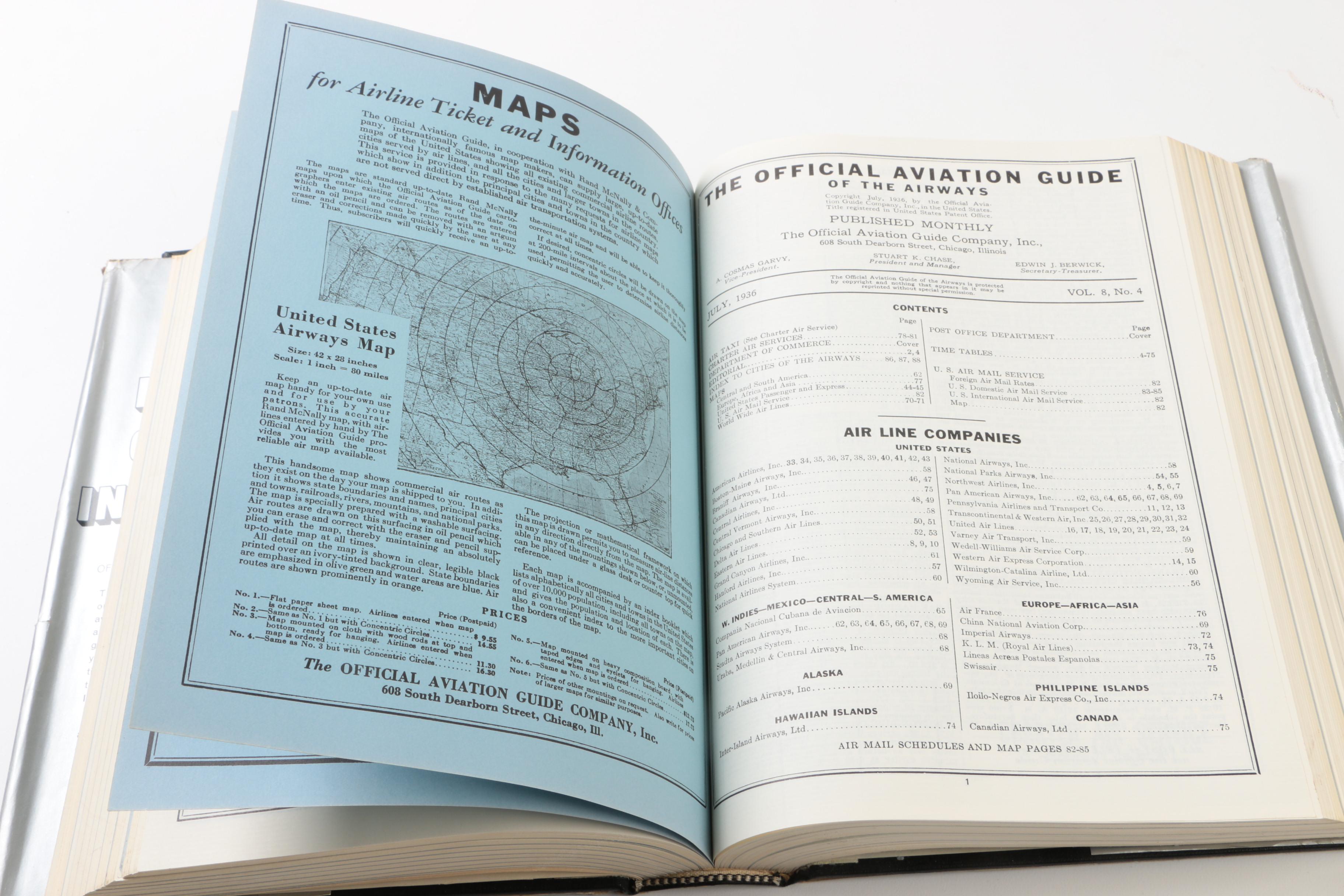 1930s Airline Schedule Booklet and Columbia Record
