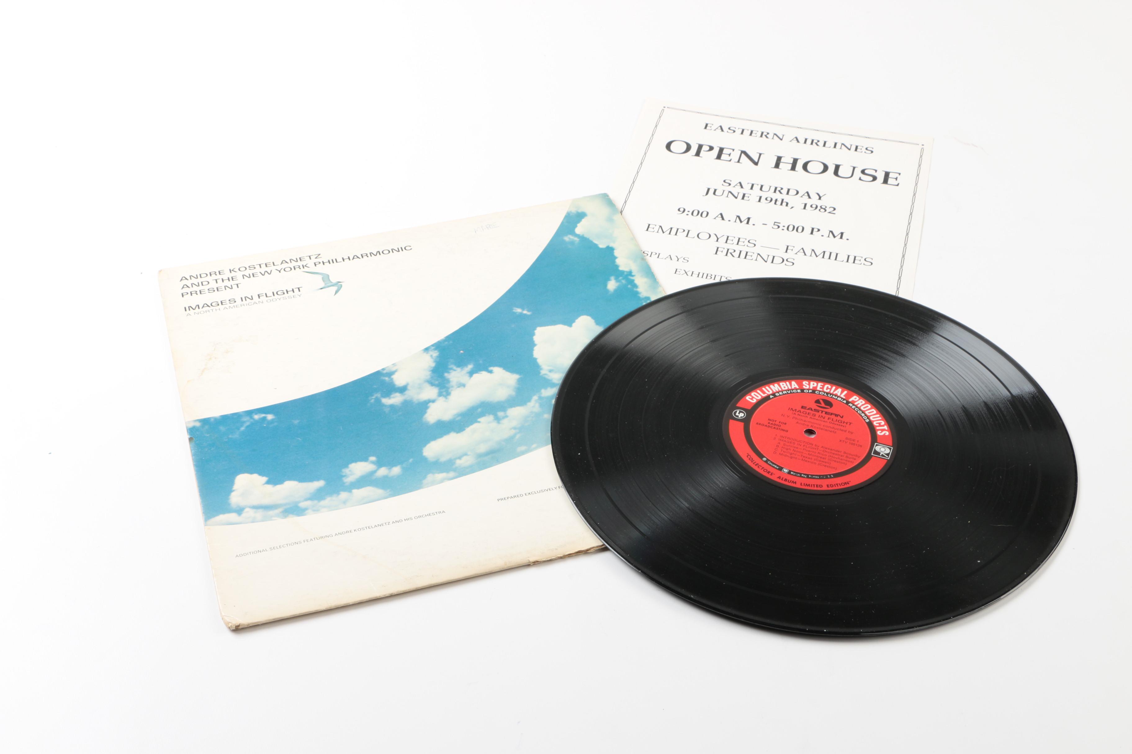 1930s Airline Schedule Booklet and Columbia Record