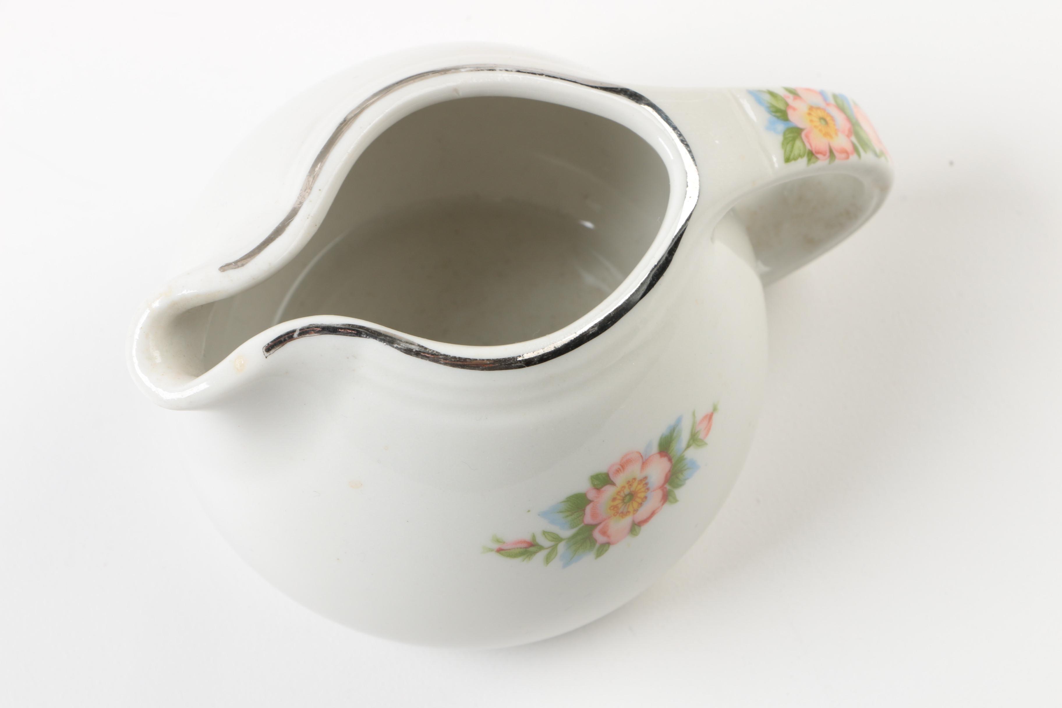 Vintage Hall "Rose White" Porcelain Tableware