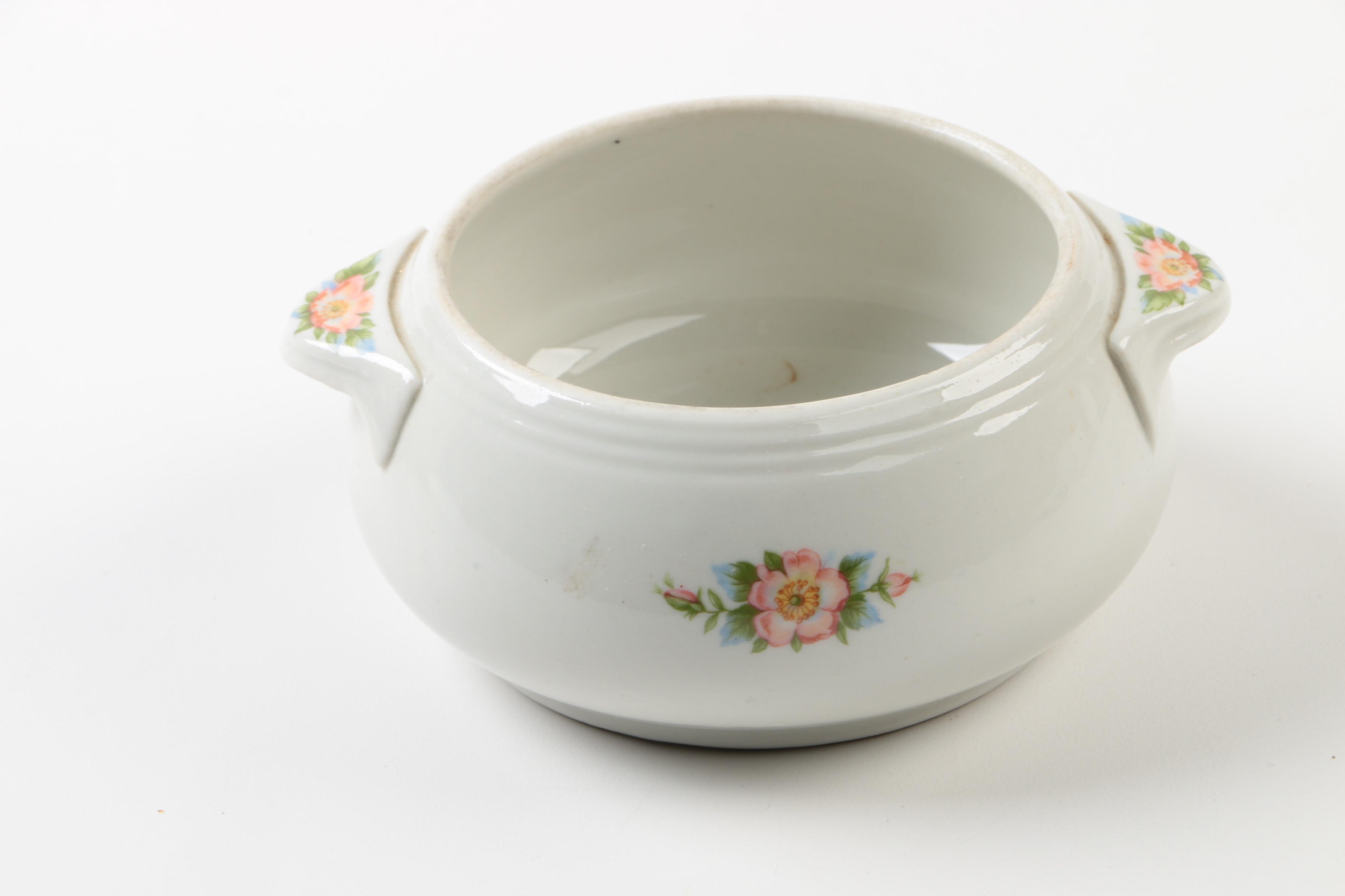 Vintage Hall "Rose White" Porcelain Tableware