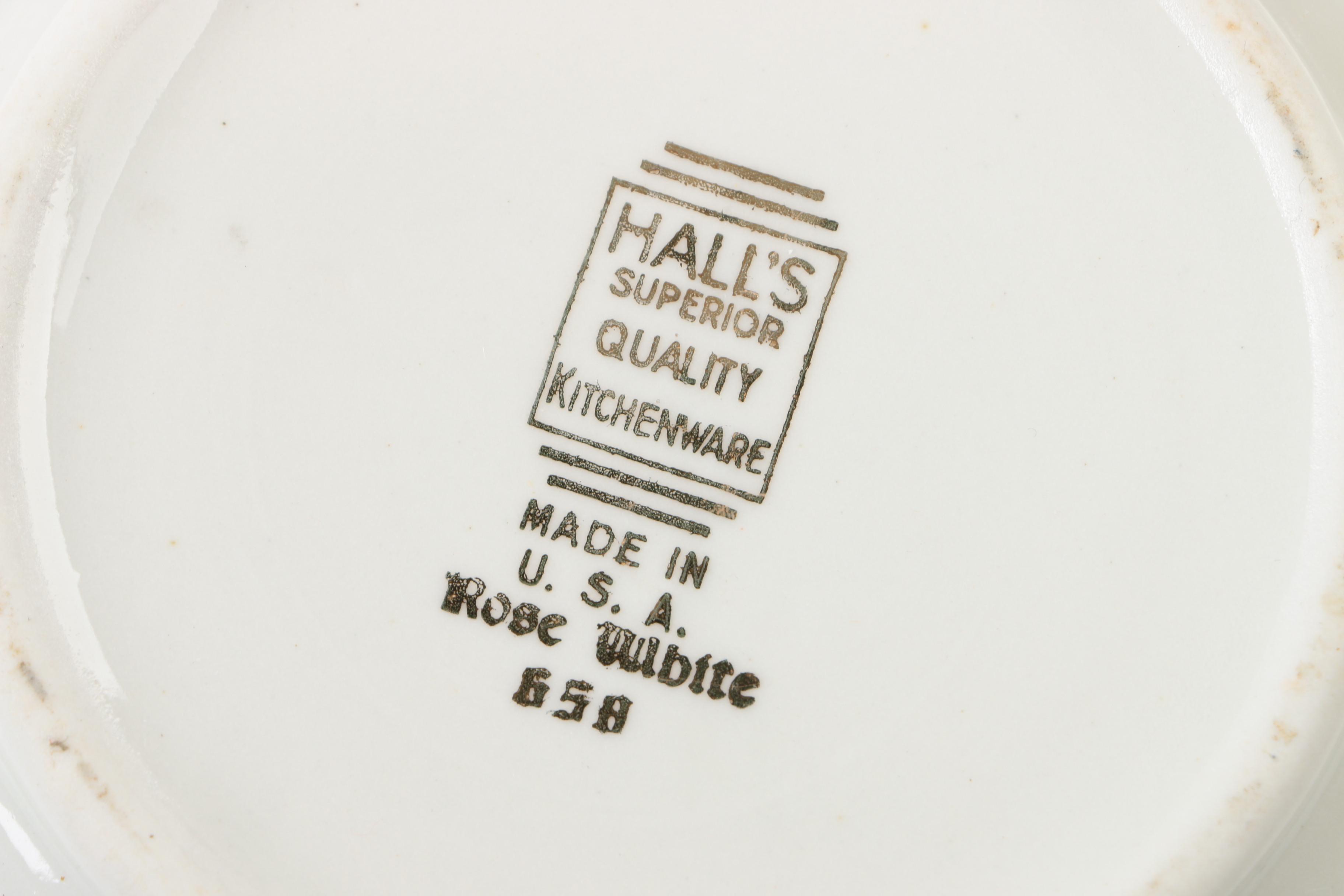 Vintage Hall "Rose White" Porcelain Tableware