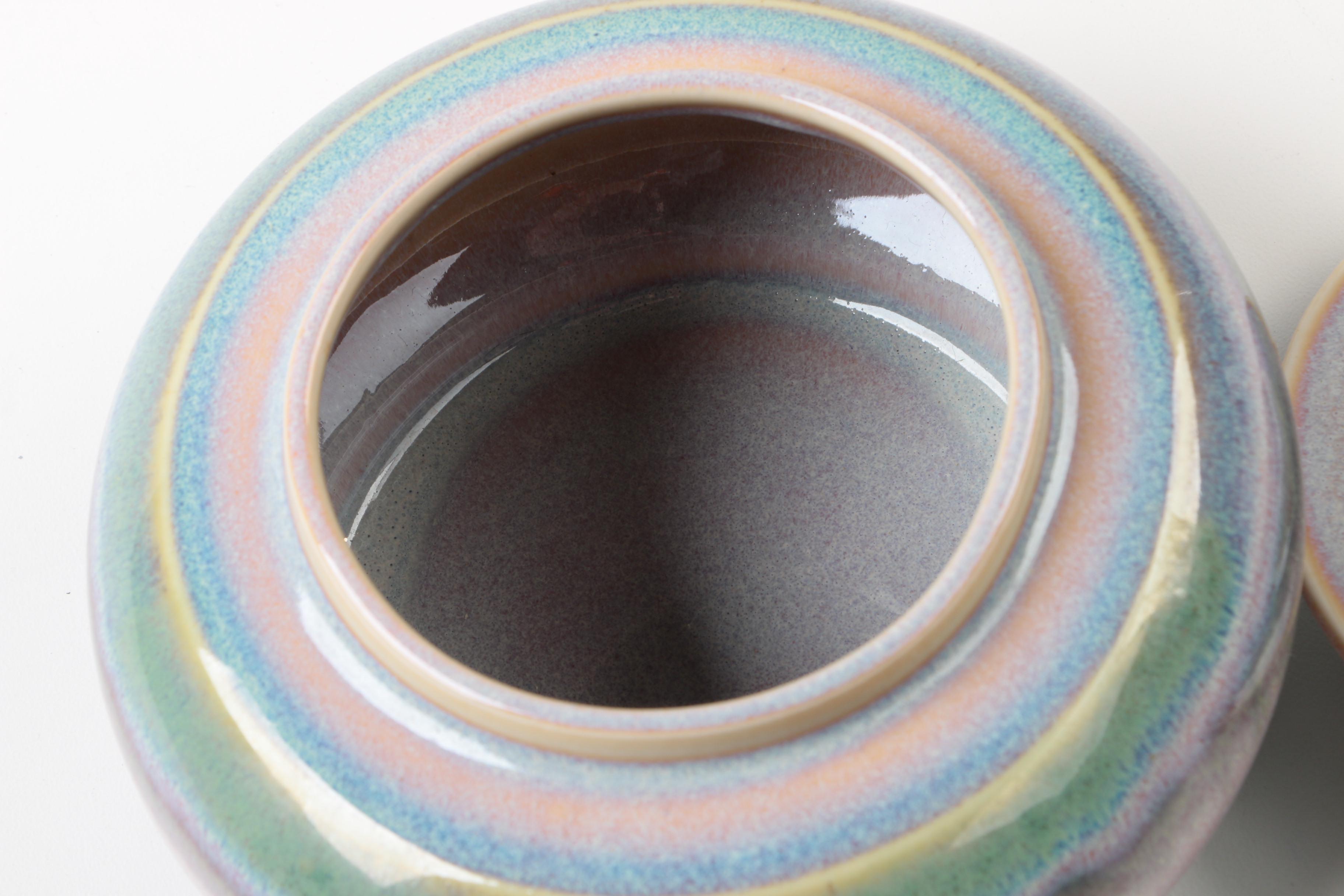 Thrown Pastel Glazed Ceramic Container