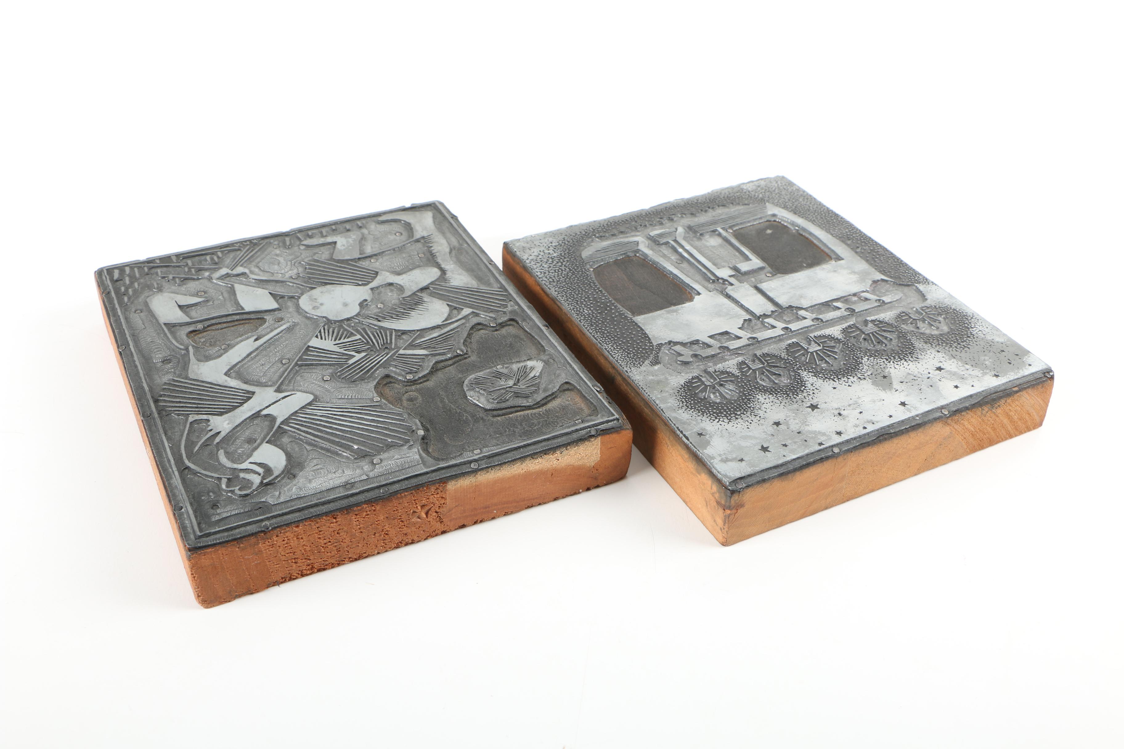 Vintage Relief Printing Plates After Kenneth Miller Adams