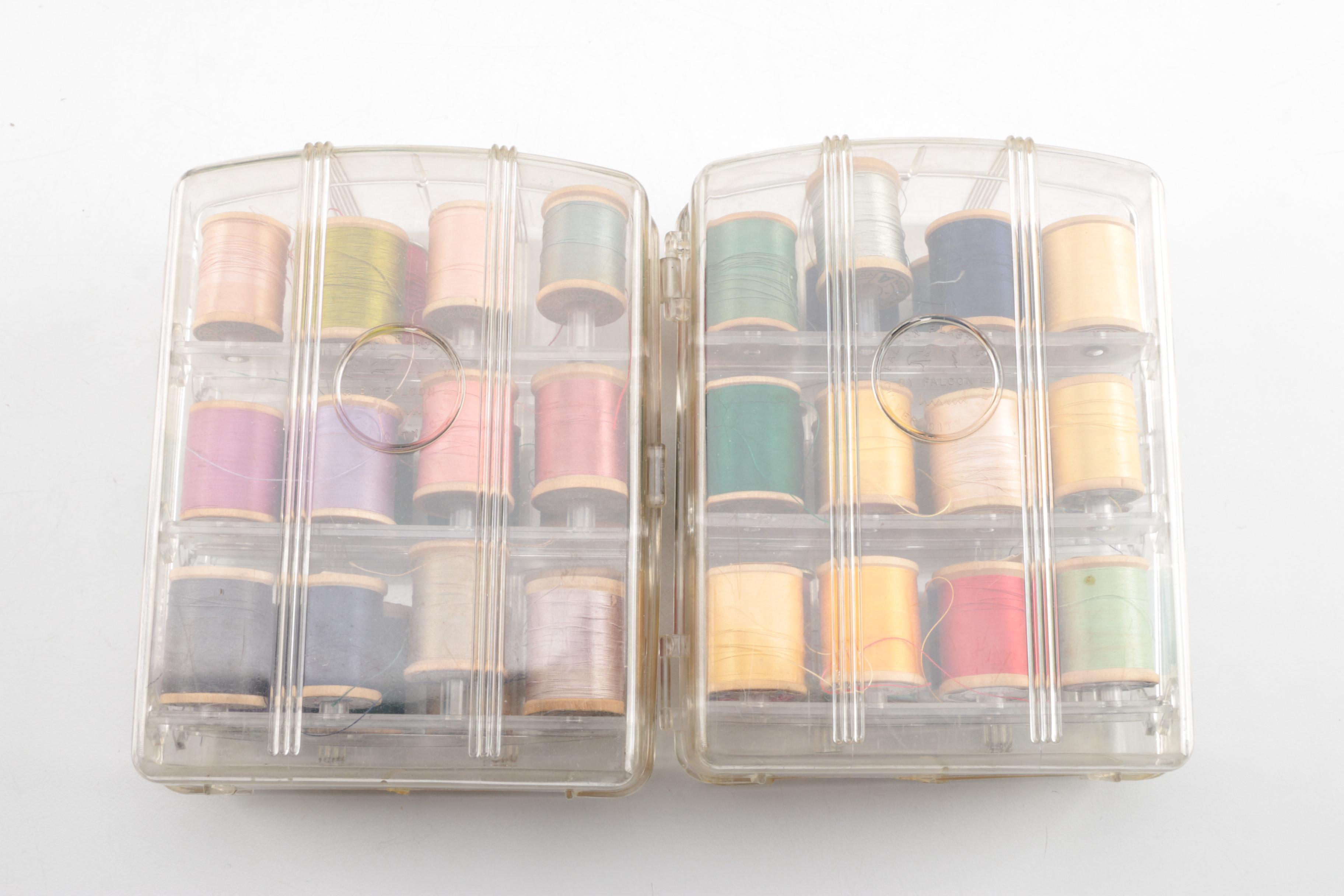 Vintage Sewing Box with Supplies and a Singer Button Magic