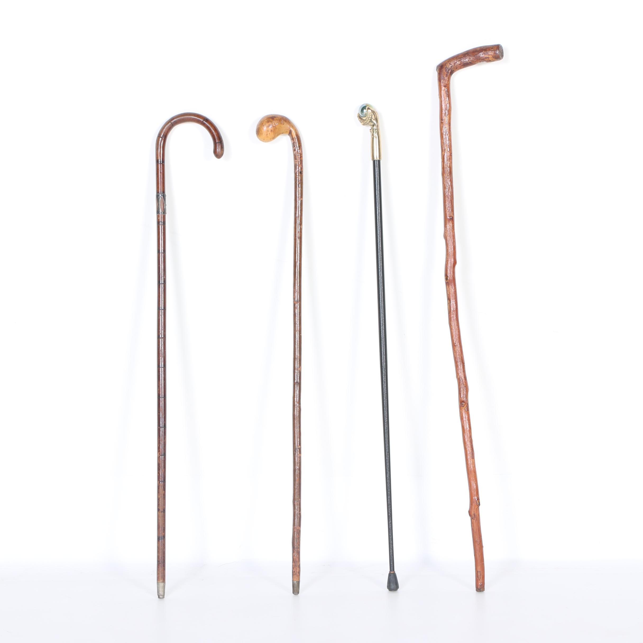 Selection of Vintage Wooden Canes