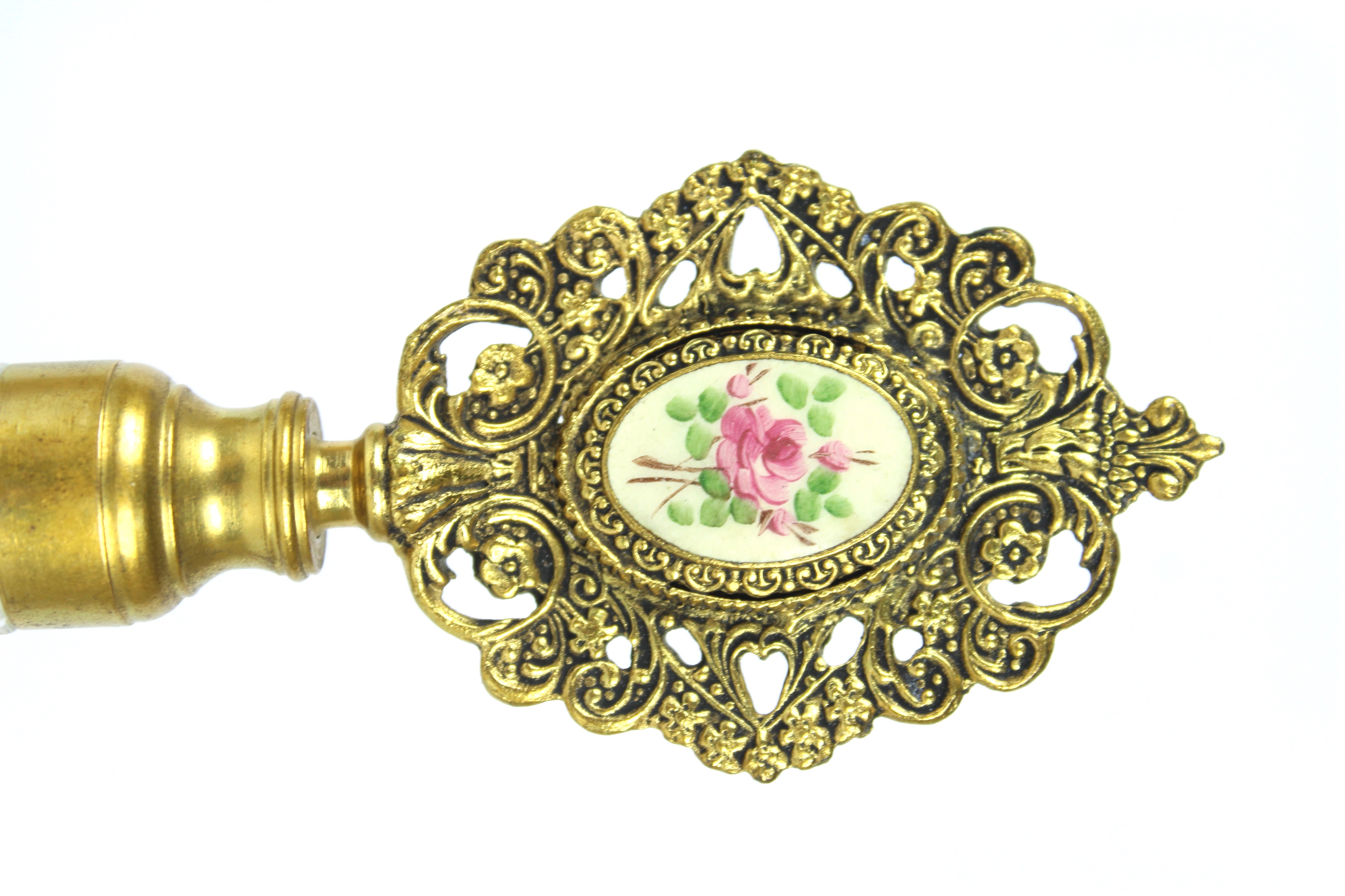 Vintage Ormolu Perfume Bottles With Antique Hand Mirror