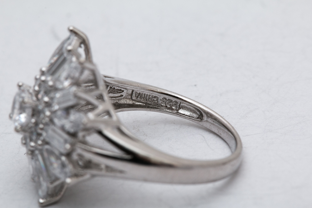 Sterling Silver Cubic Zirconia Rings and Earrings