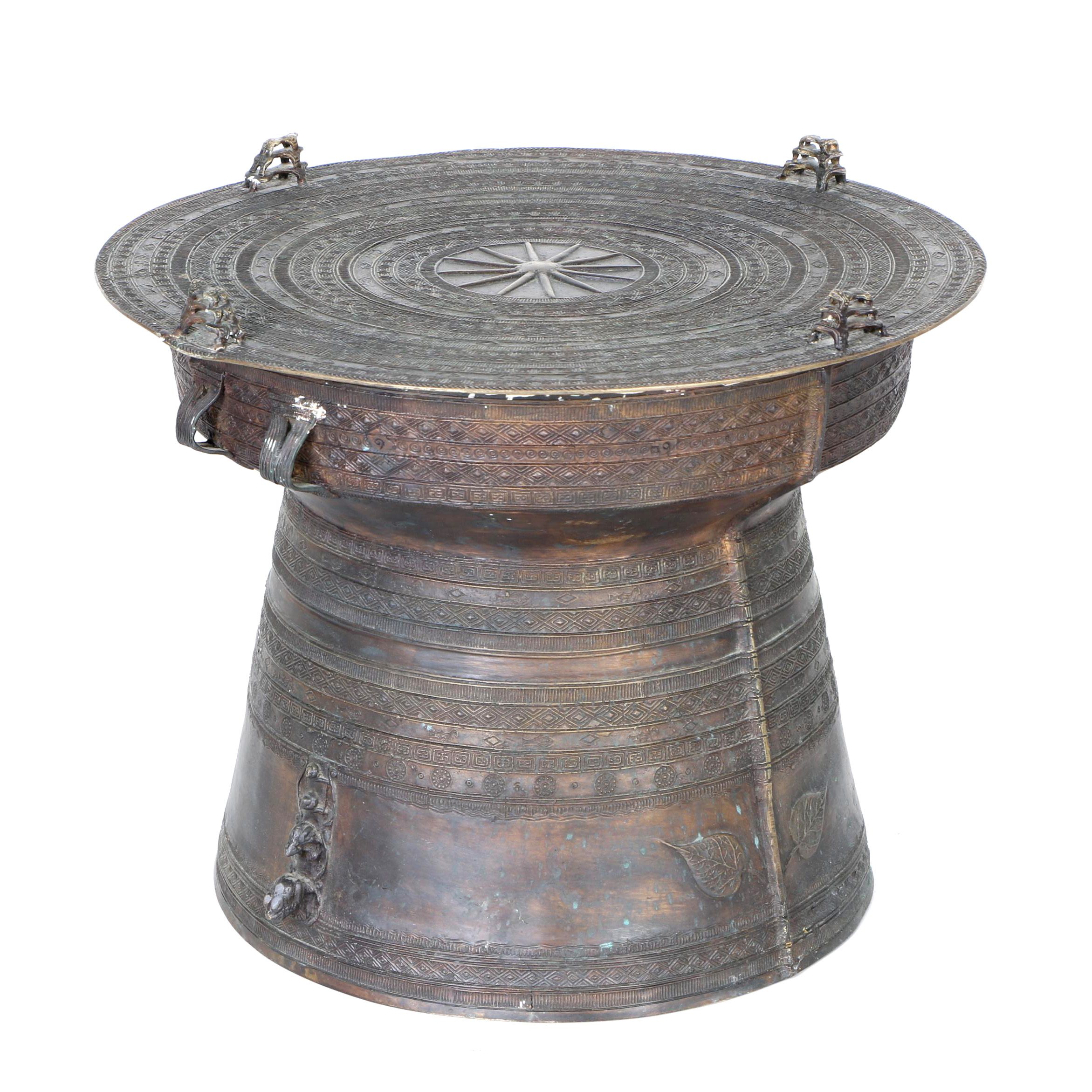 Asian Metal Rain Drum Table