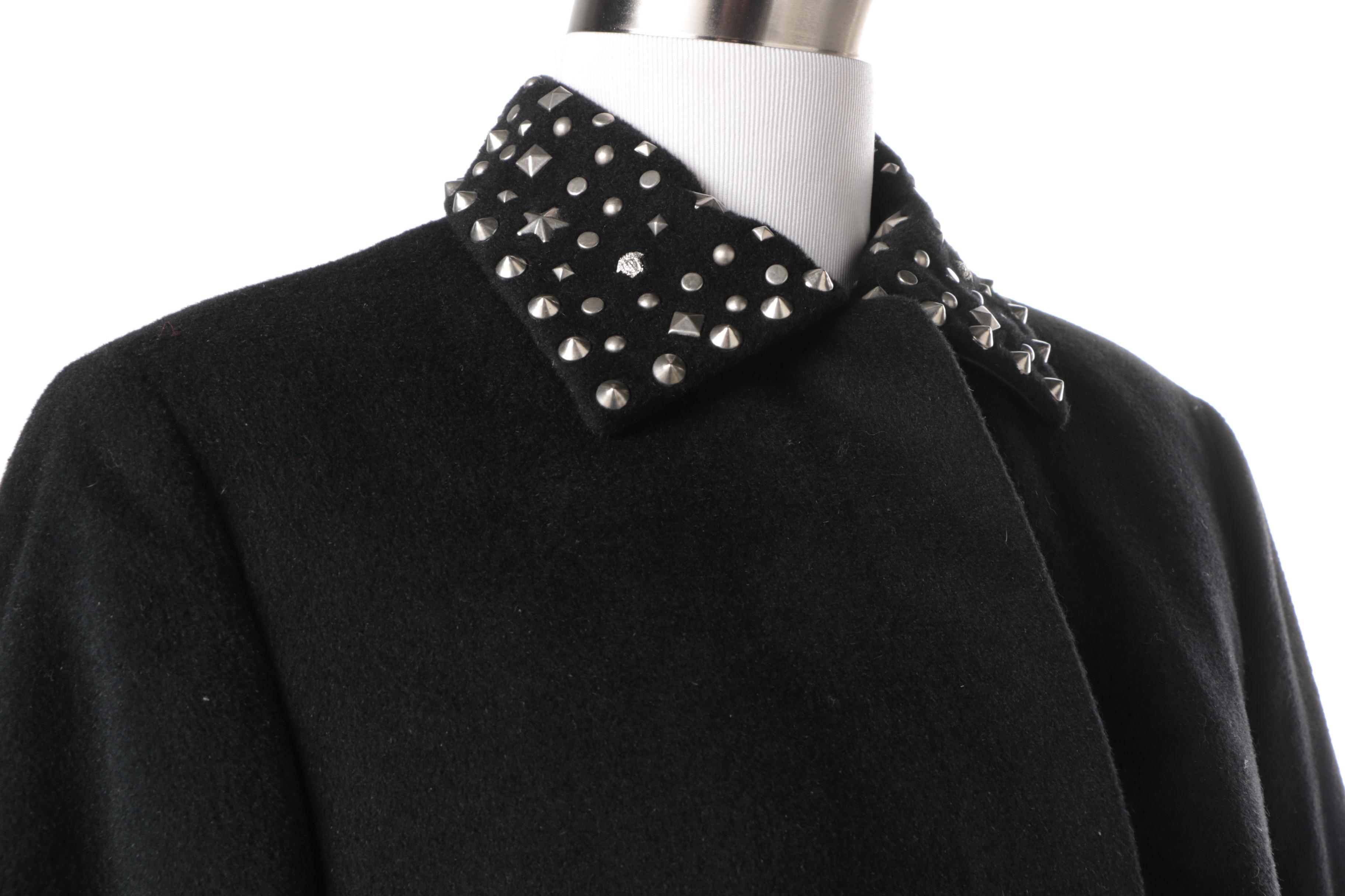 Women's Gianni Versace Couture Black Wool Blend Coat