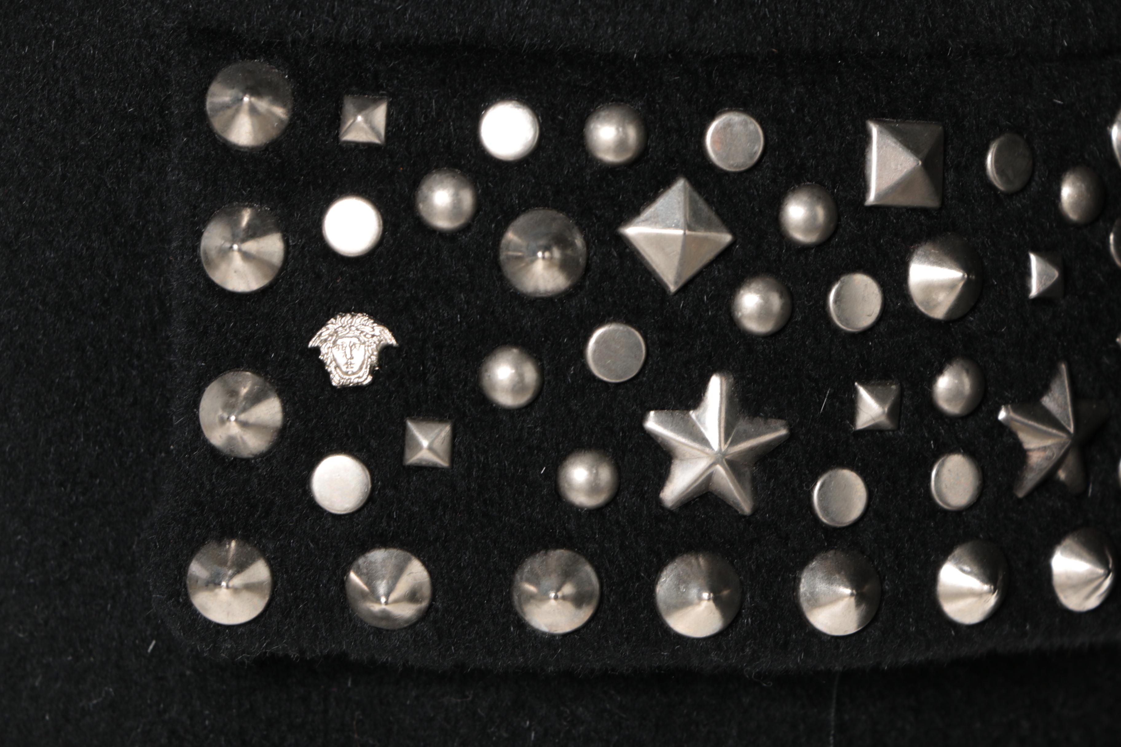 Women's Gianni Versace Couture Black Wool Blend Coat