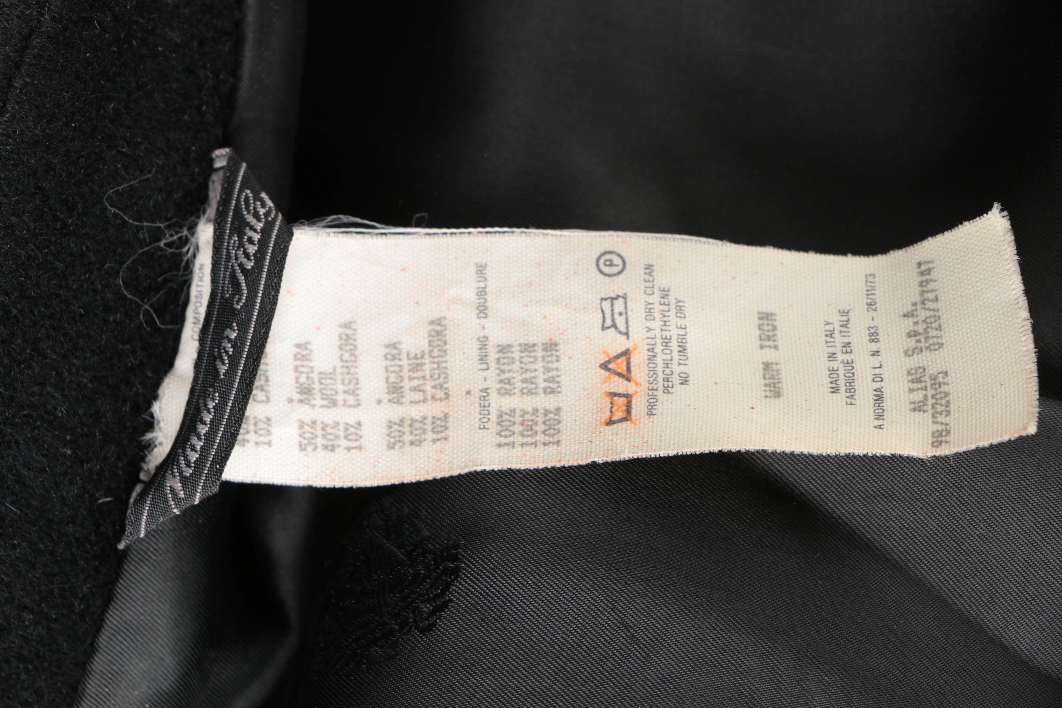 Women's Gianni Versace Couture Black Wool Blend Coat