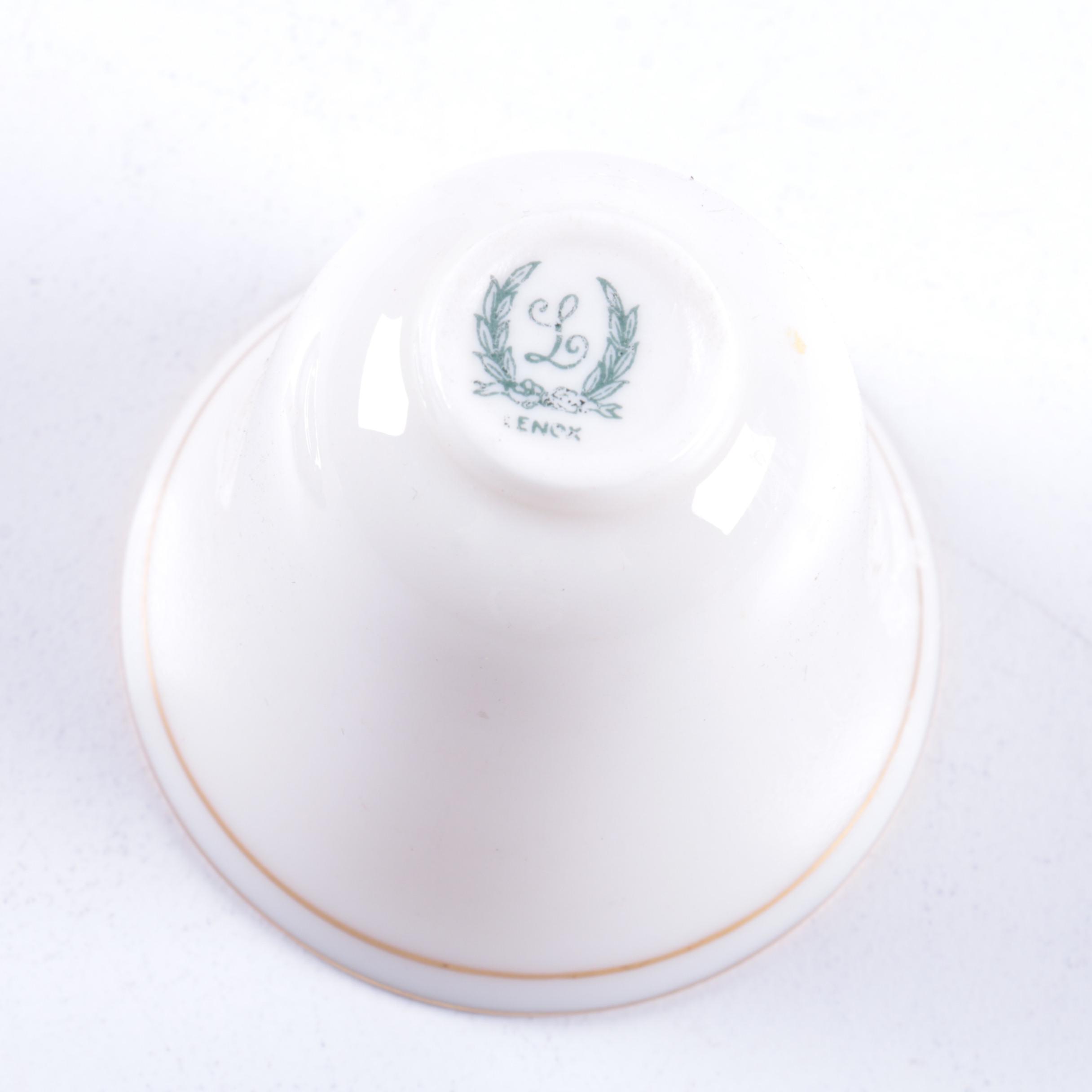 Watson Sterling Silver Demitasse Cups and Saucers with Lenox Porcelain Liners