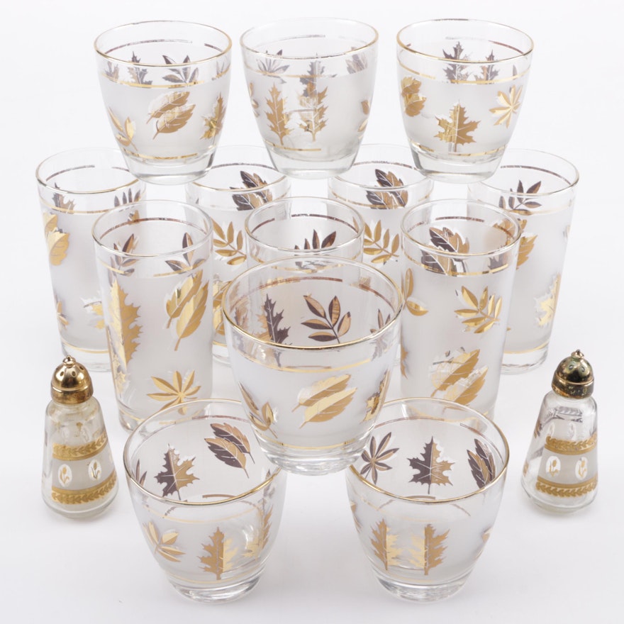 Vintage Libbey "Golden Foliage" Glassware