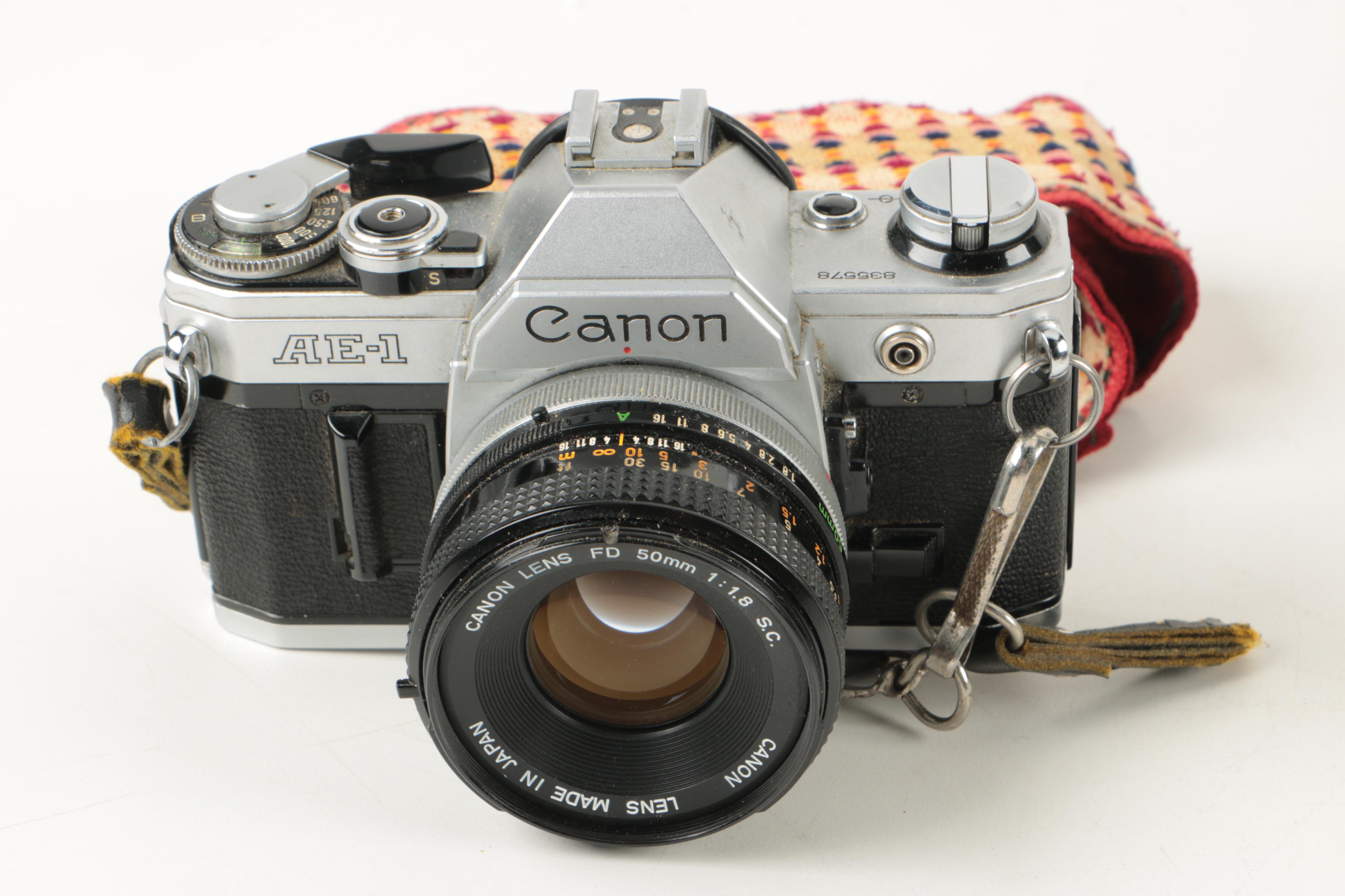 Canon AE 1 35mm Camera and Accessories