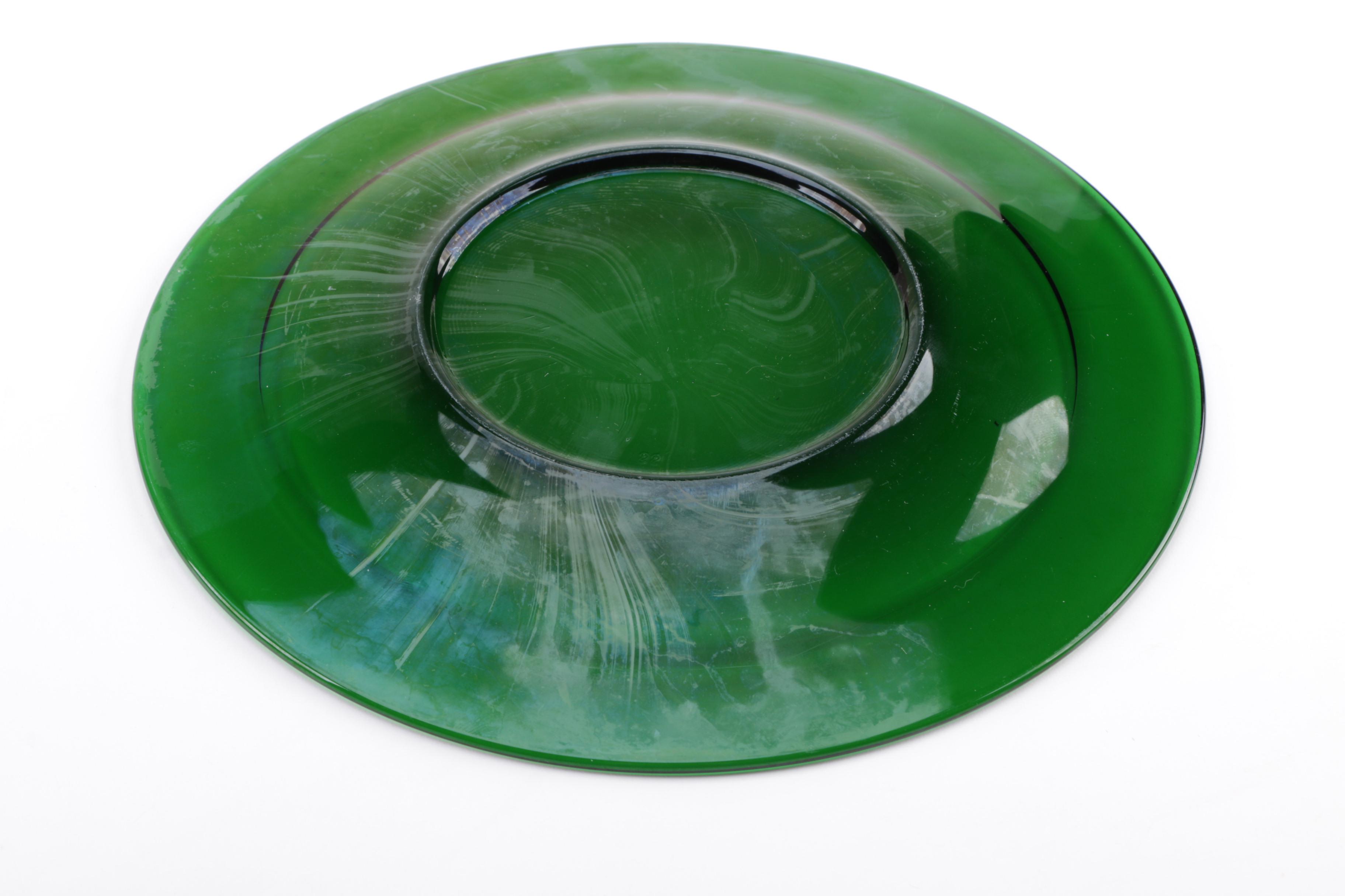 Green Glass Plates