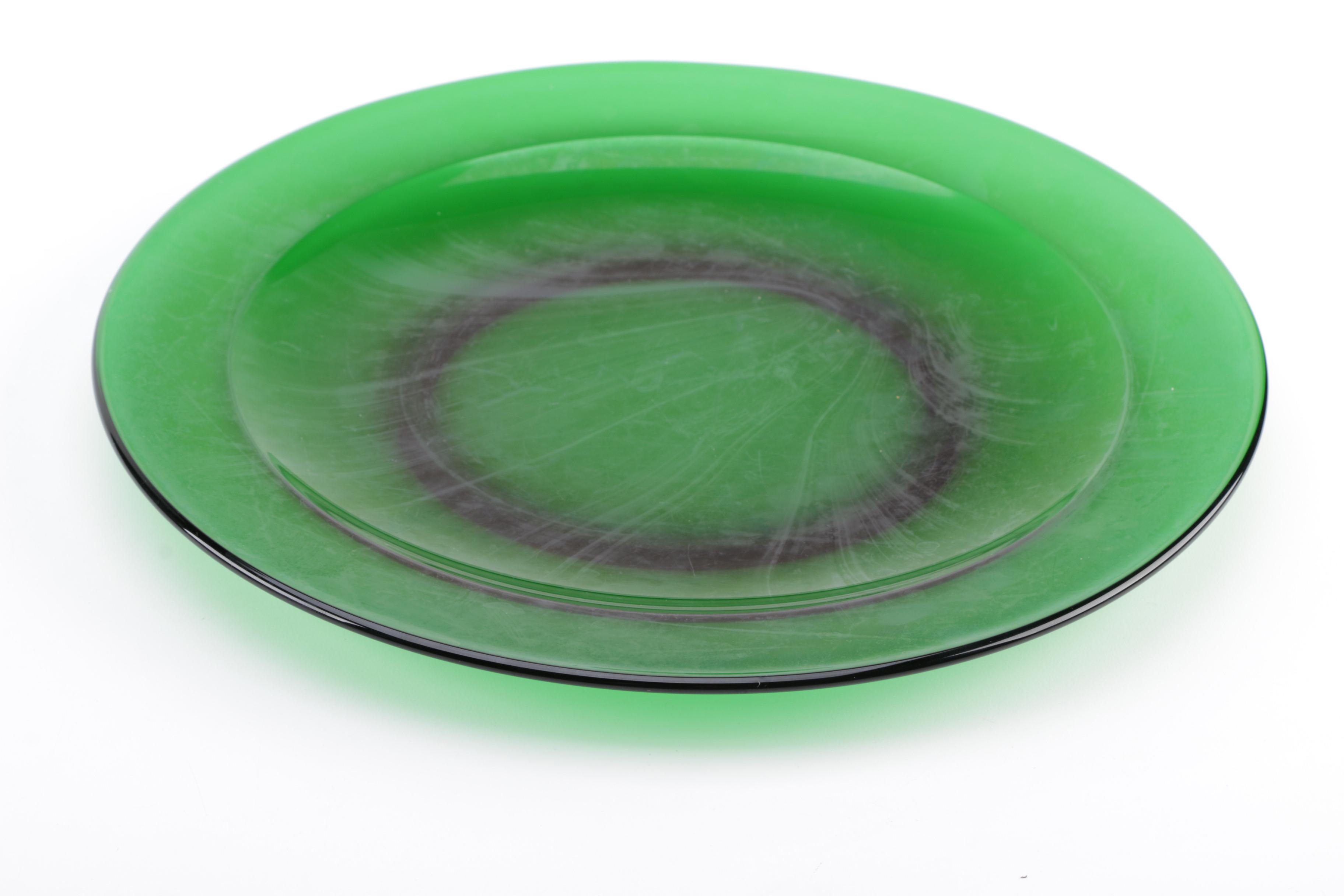 Green Glass Plates