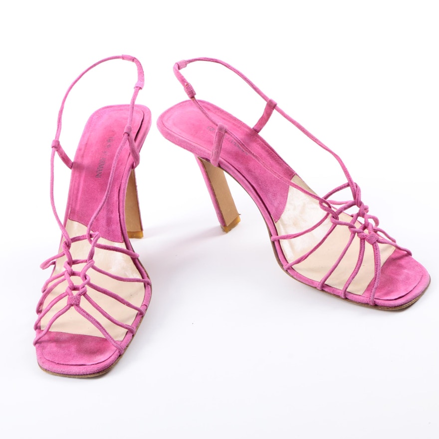 Giorgio Armani Pink Suede Sandals