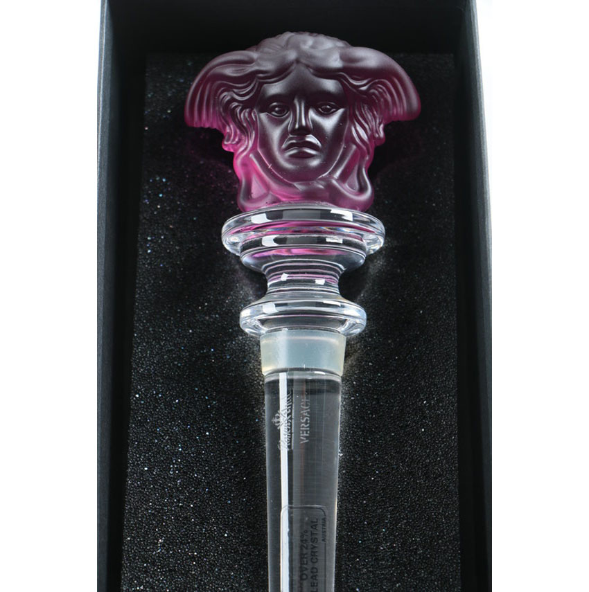 Versace Rosenthal Medusa Lead Crystal Wine Bottle Stopper