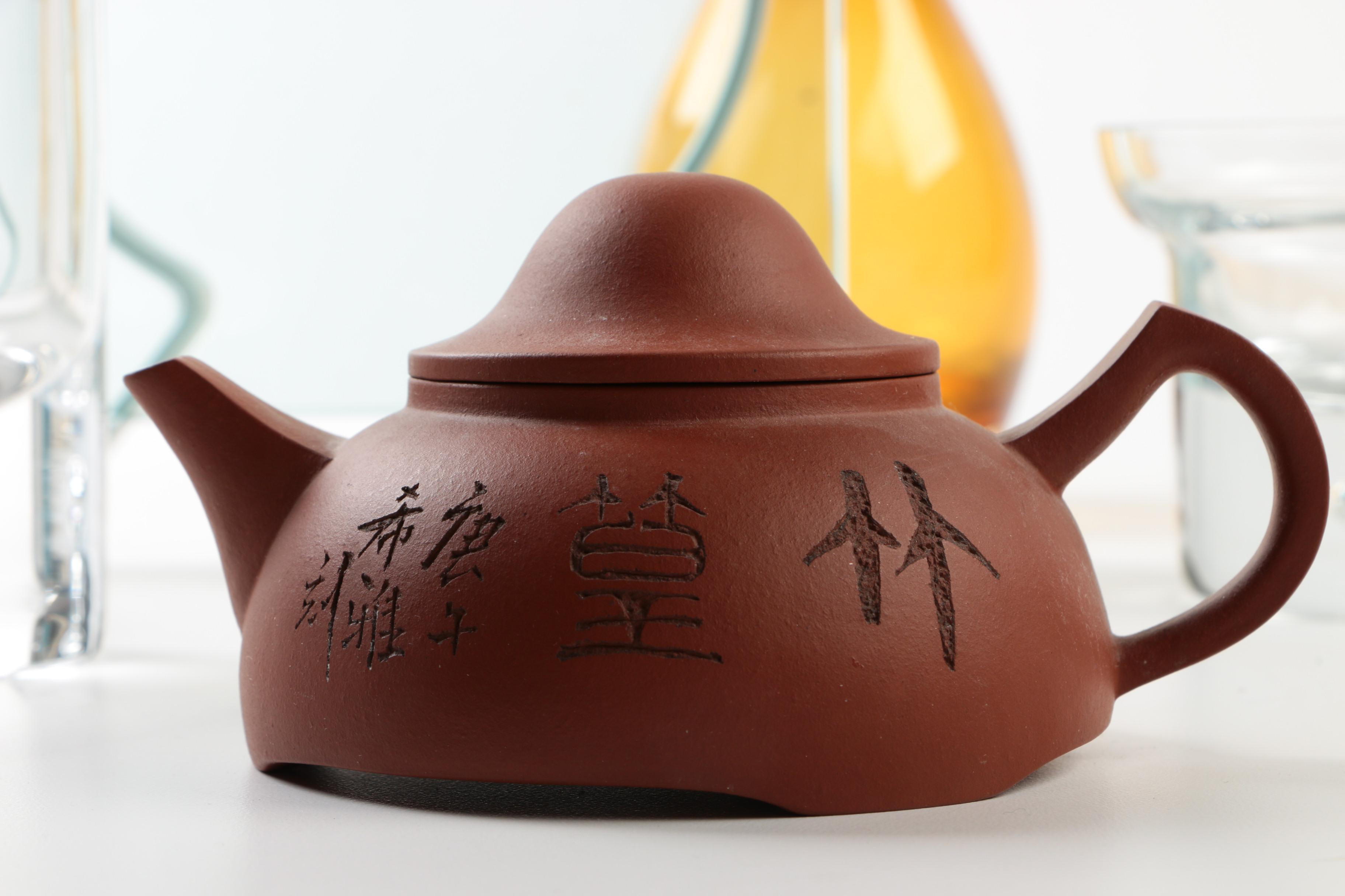 Glass Vases and Chinese Clay Teapot