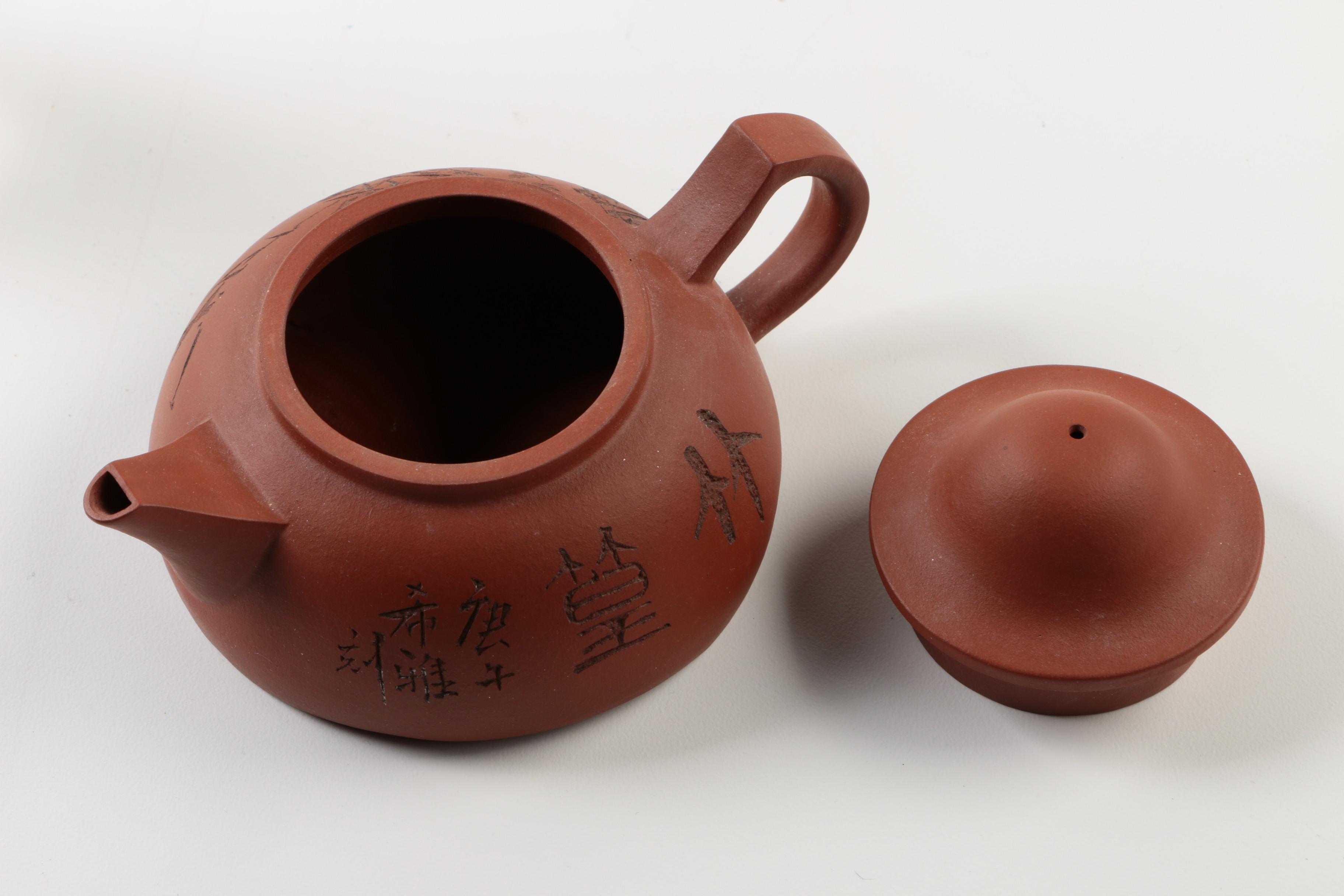 Glass Vases and Chinese Clay Teapot