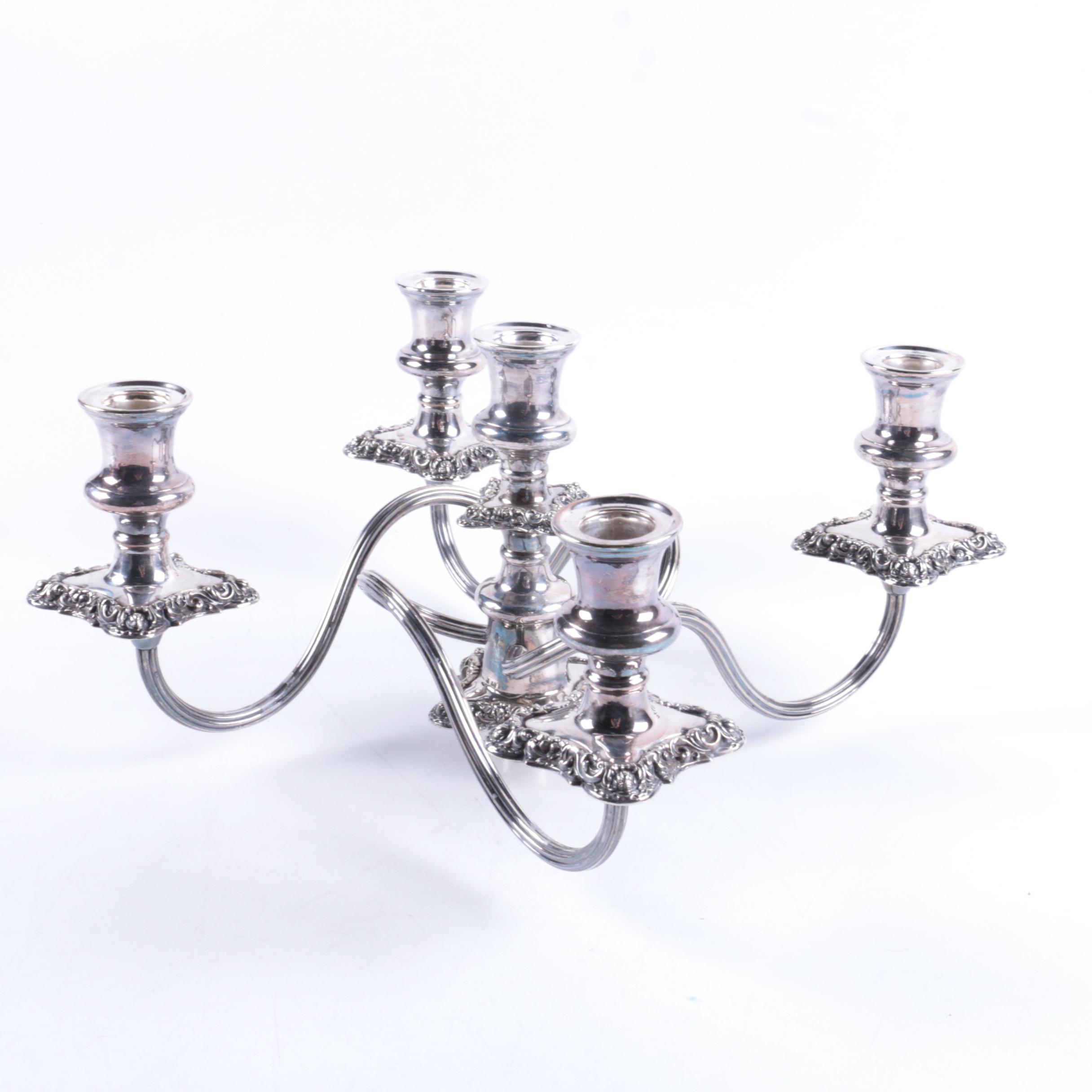 Gorham Mfg. Co. Silver Plate Five Light Candelabrum