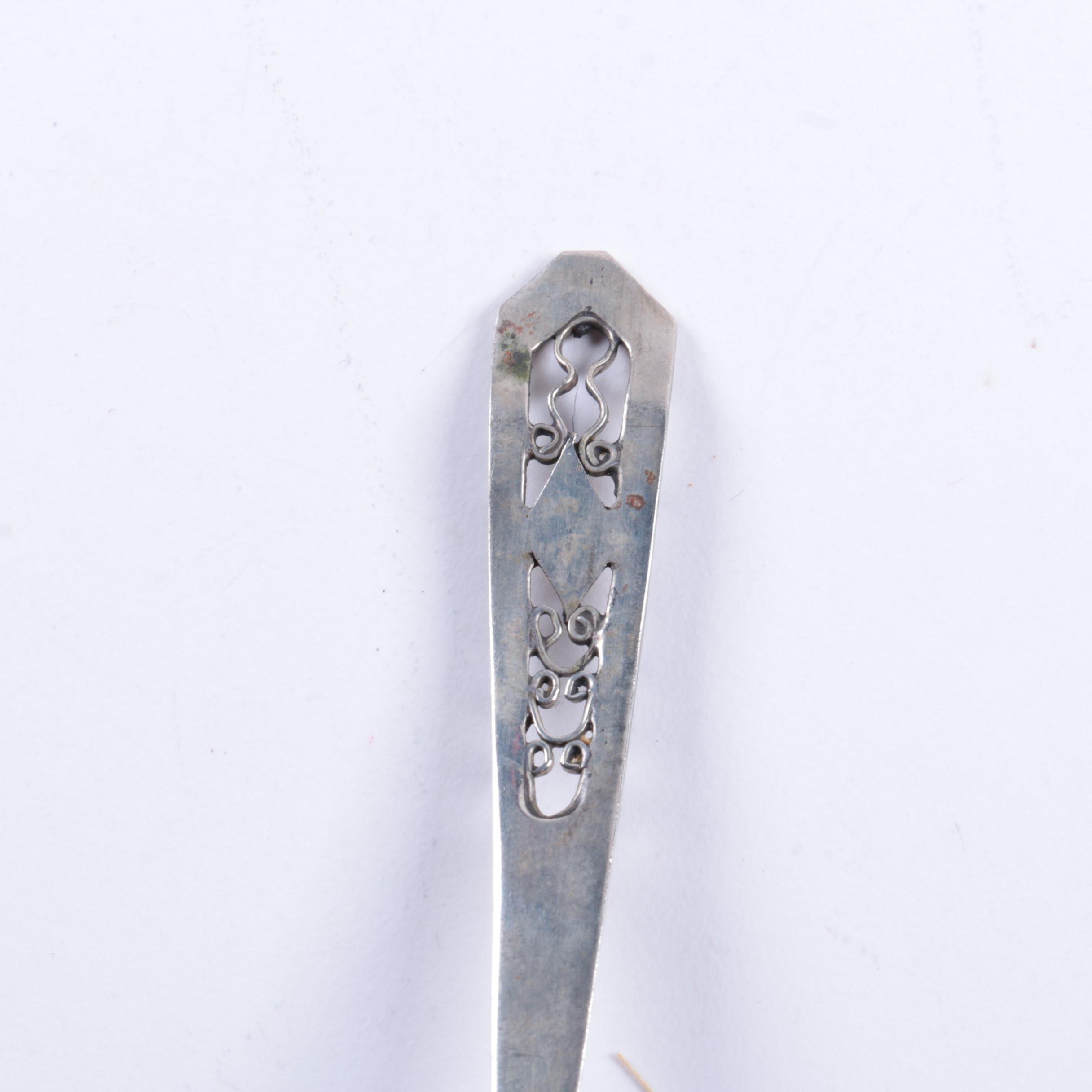 Filigree Accented Sterling Silver Demitasse Spoons