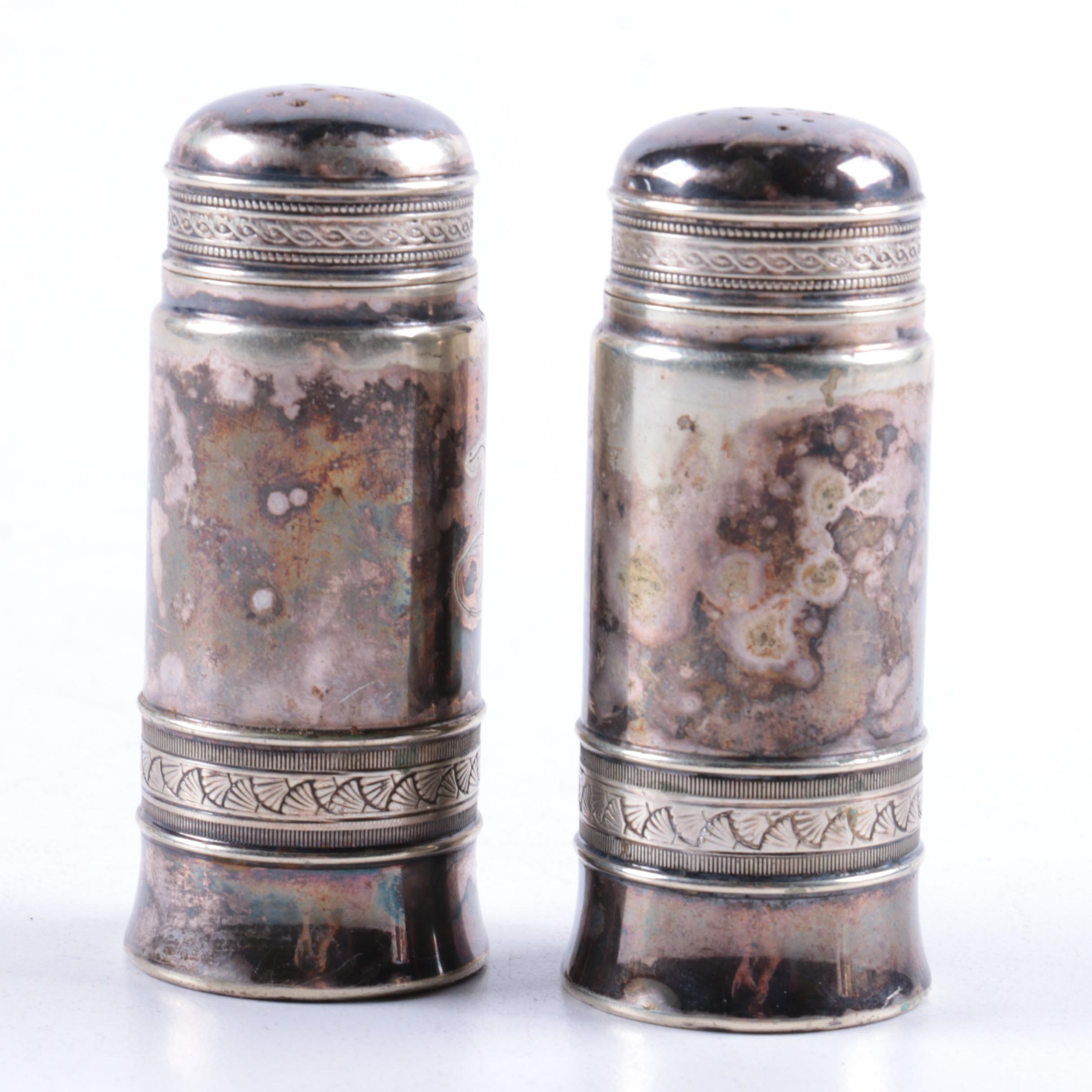 Gorham Silver Plate Salt and Pepper Set with Victorian Sterling Creamer
