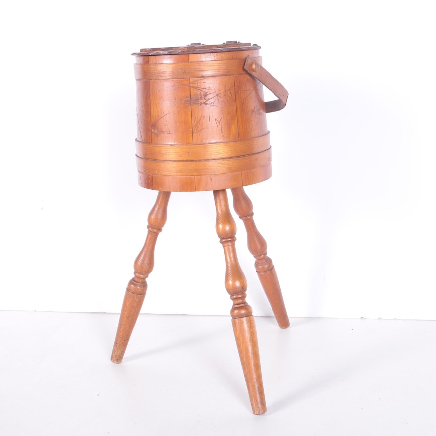 Vintage Bucket Style Sewing Stand