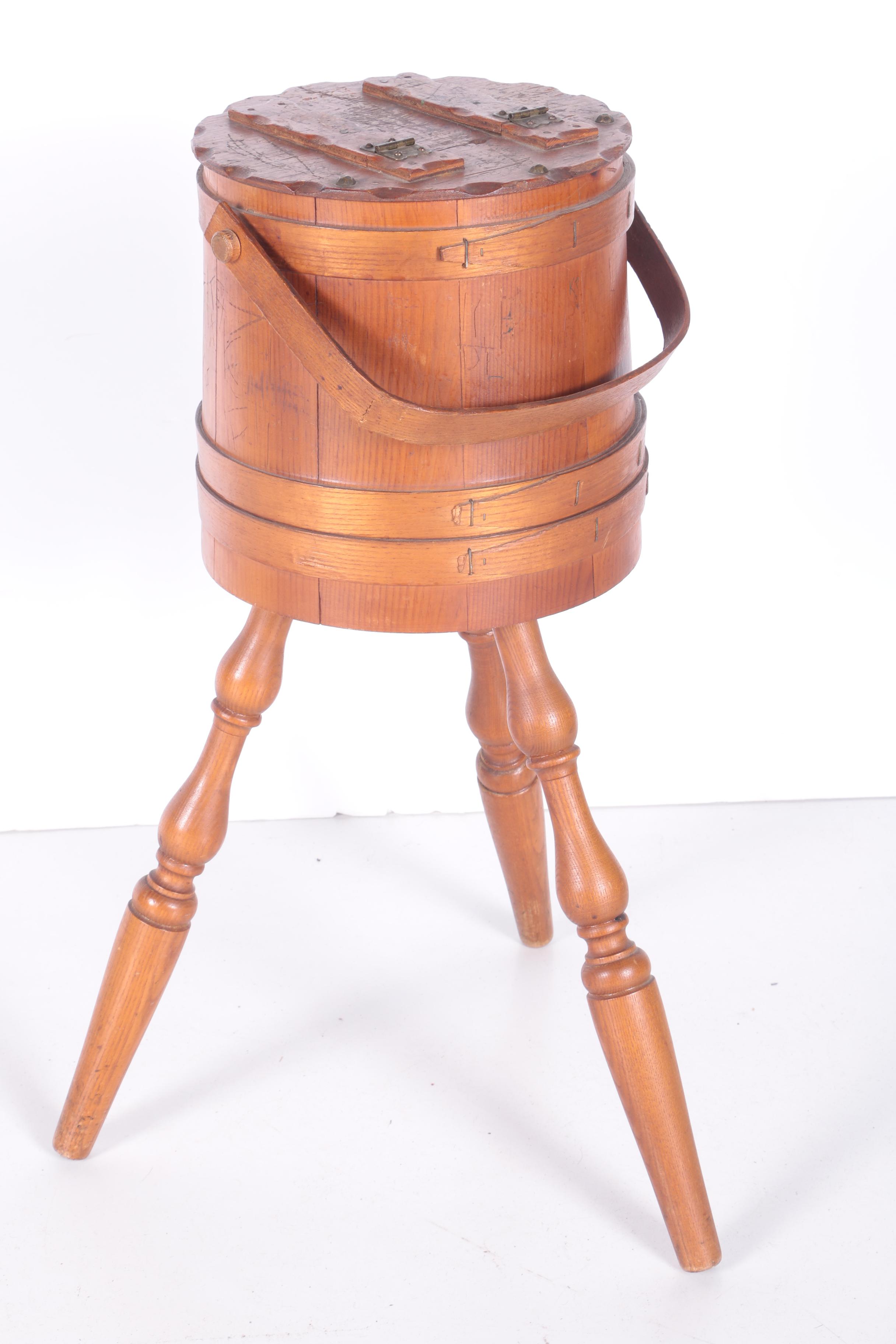 Vintage Bucket Style Sewing Stand